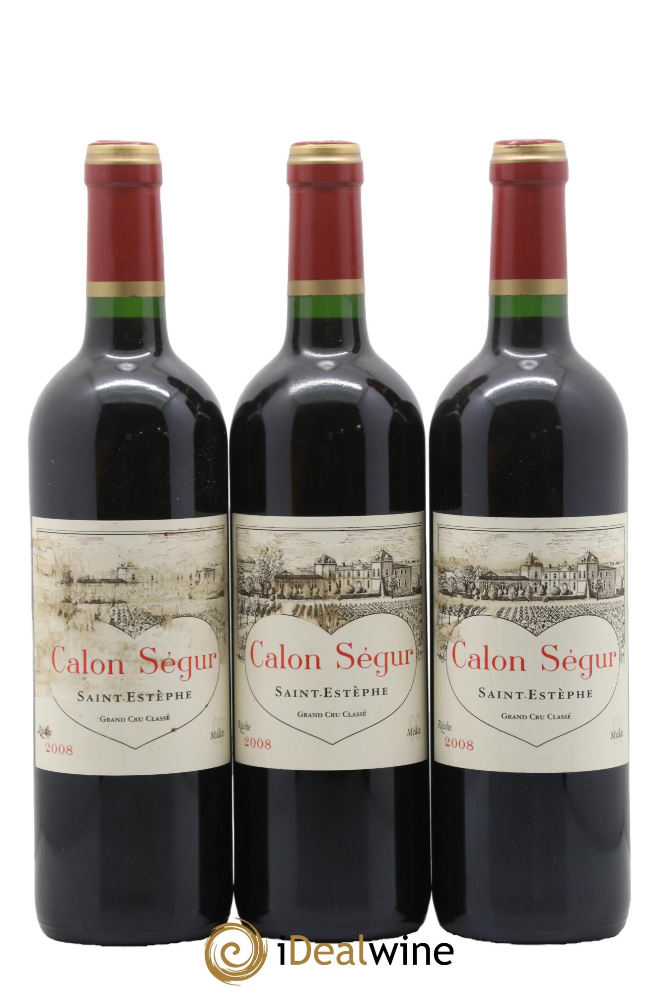 Château Calon Ségur 3ème Grand Cru Classé 2008 - Lotto di 3 bottiglie - 0