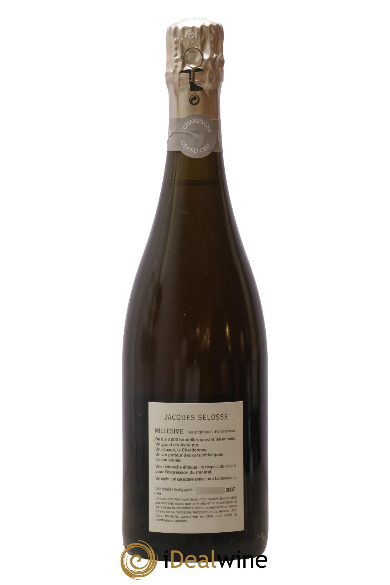 Grand Cru Blanc de Blancs Brut Jacques Selosse 1998 - Lot de 1 bouteille - 1