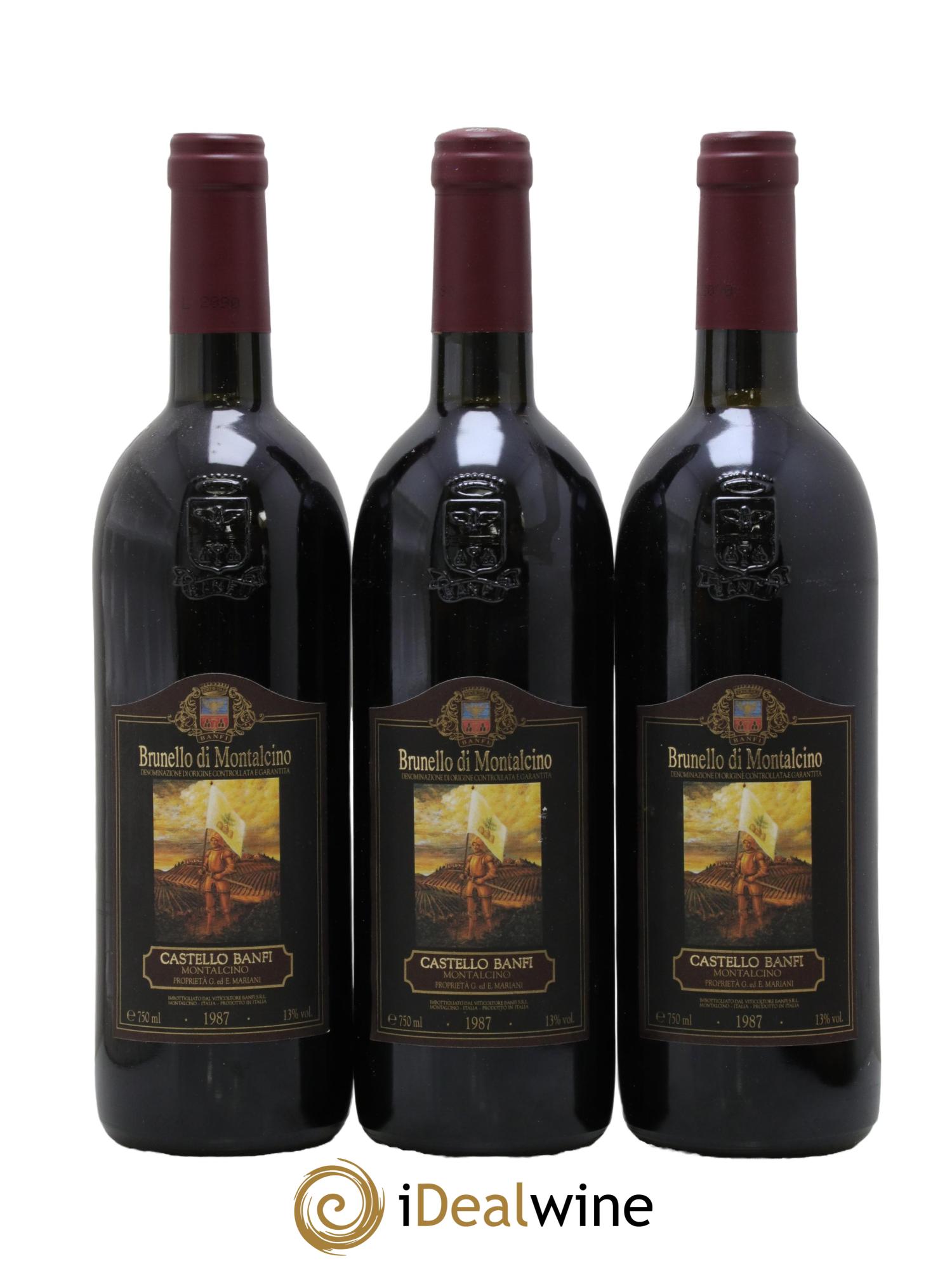 Brunello di Montalcino DOCG Castello Banfi 1987 - Posten von 3 Flaschen - 0
