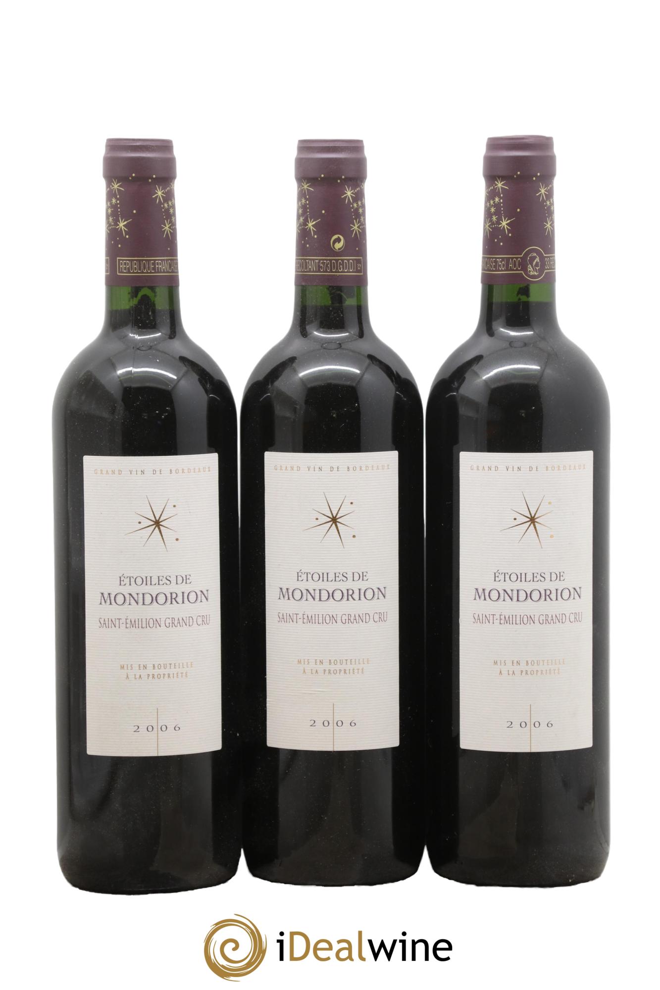 Saint-Émilion Grand Cru Etoiles De Mondorion 2006 - Posten von 3 Flaschen - 0