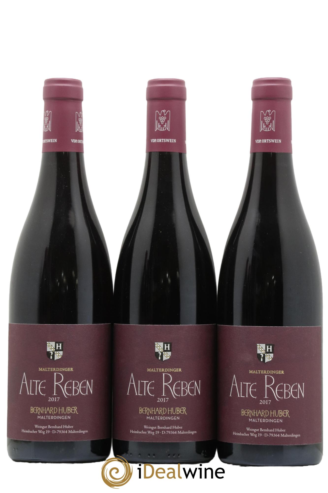 Allemagne Spätburgunder Malterdinger Alte Reben Bernhard Huber 2017 - Lot de 3 bouteilles - 0
