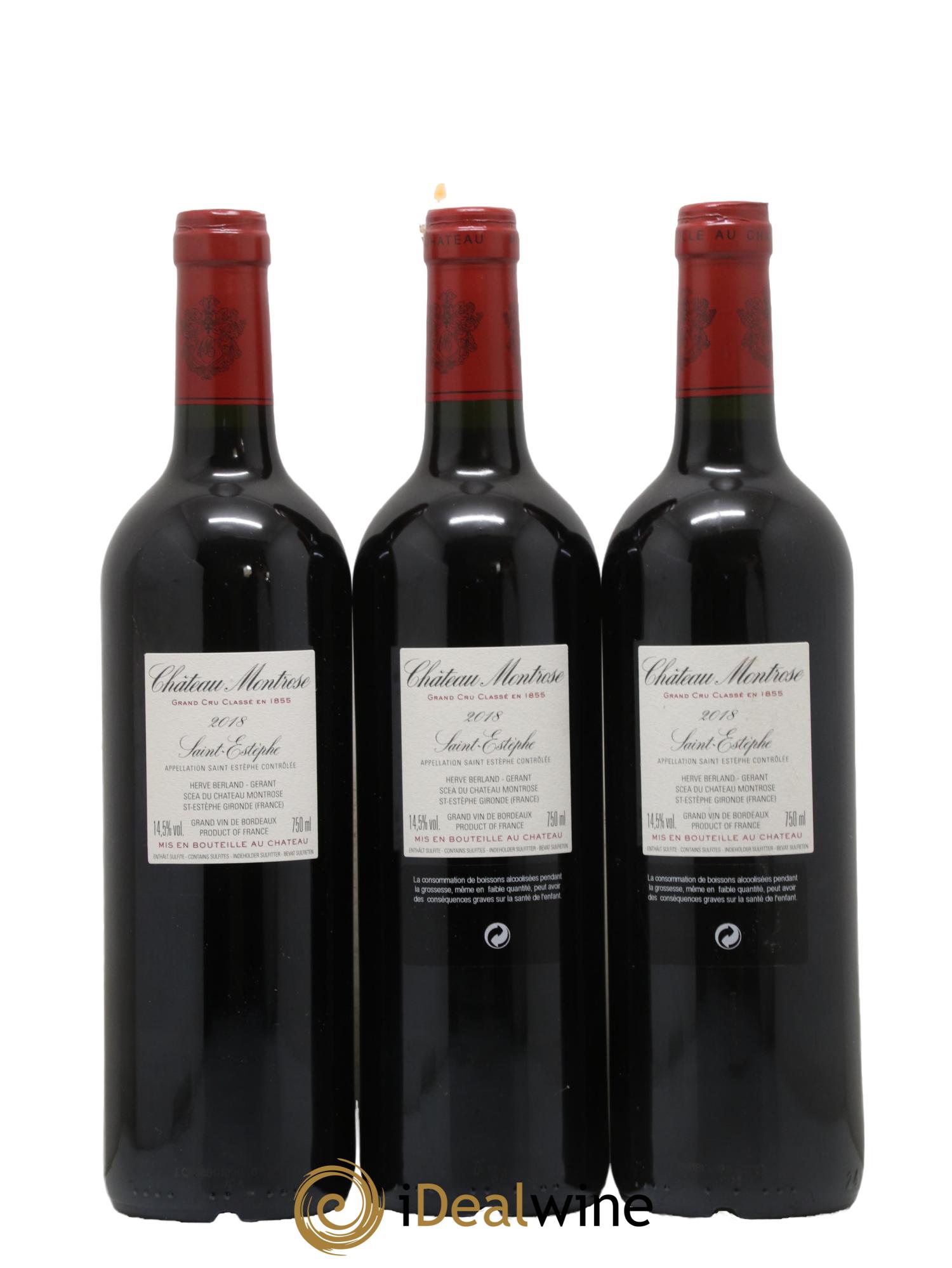 Château Montrose 2ème Grand Cru Classé 2018 - Lot de 3 bouteilles - 1