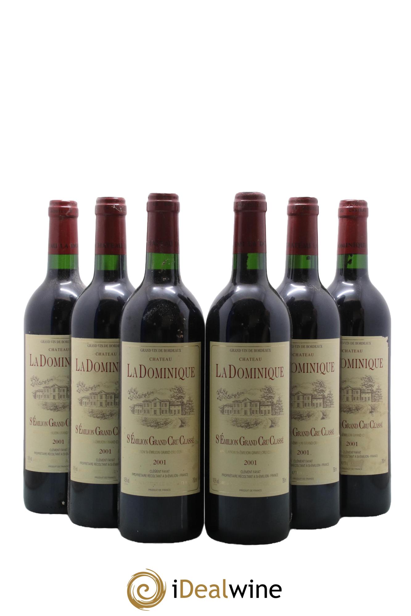 Château la Dominique Grand Cru Classé 2001 - Lot de 6 bouteilles - 0