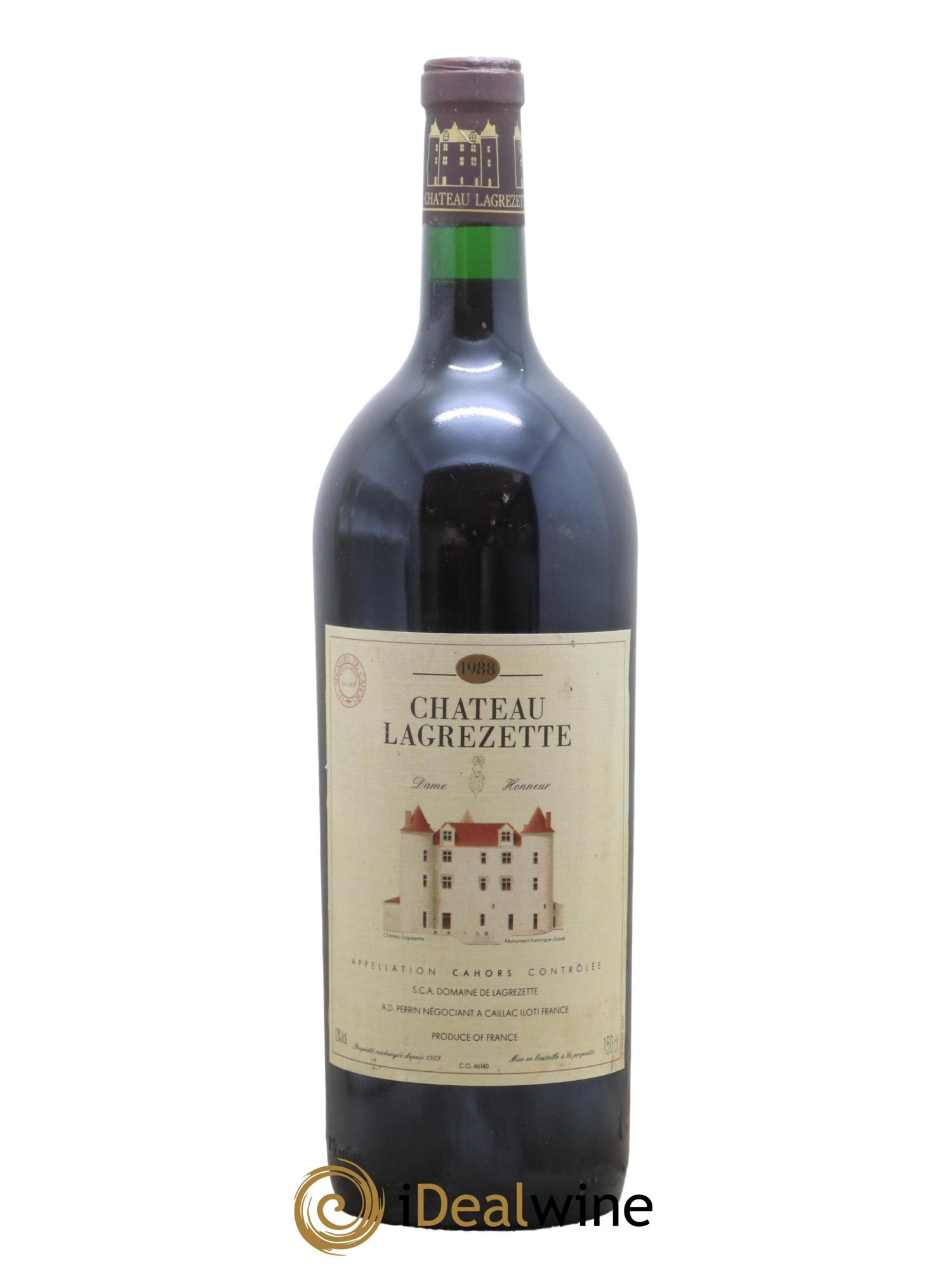 Cahors Château Lagrezette Cuvée Dame Honneur Alain Dominique Perrin 1988 - Lot de 1 magnum - 0