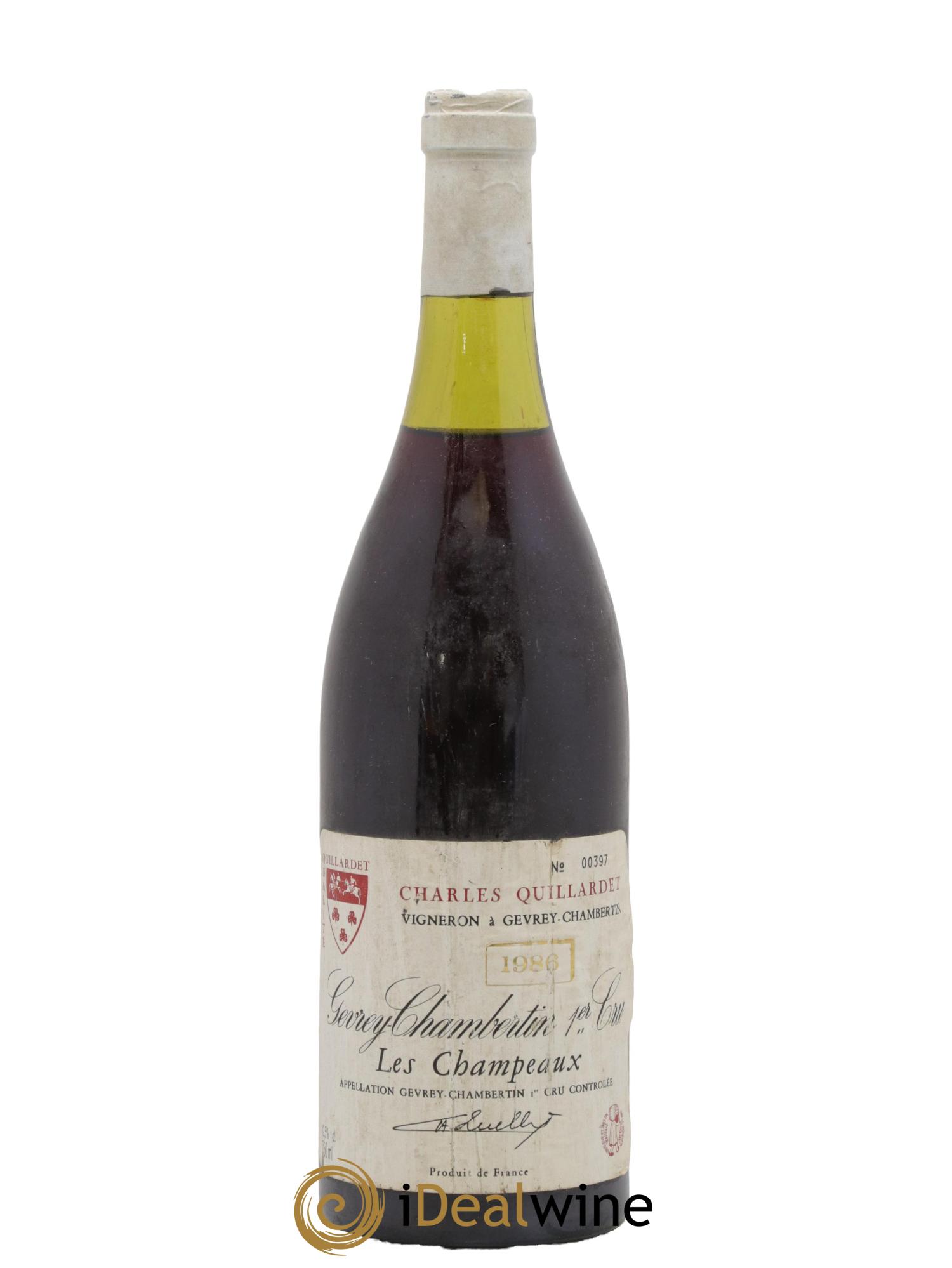 Gevrey-Chambertin 1er Cru Les Champeaux n°397 Charles Quillardet 1986 - Lot de 1 bouteille - 0