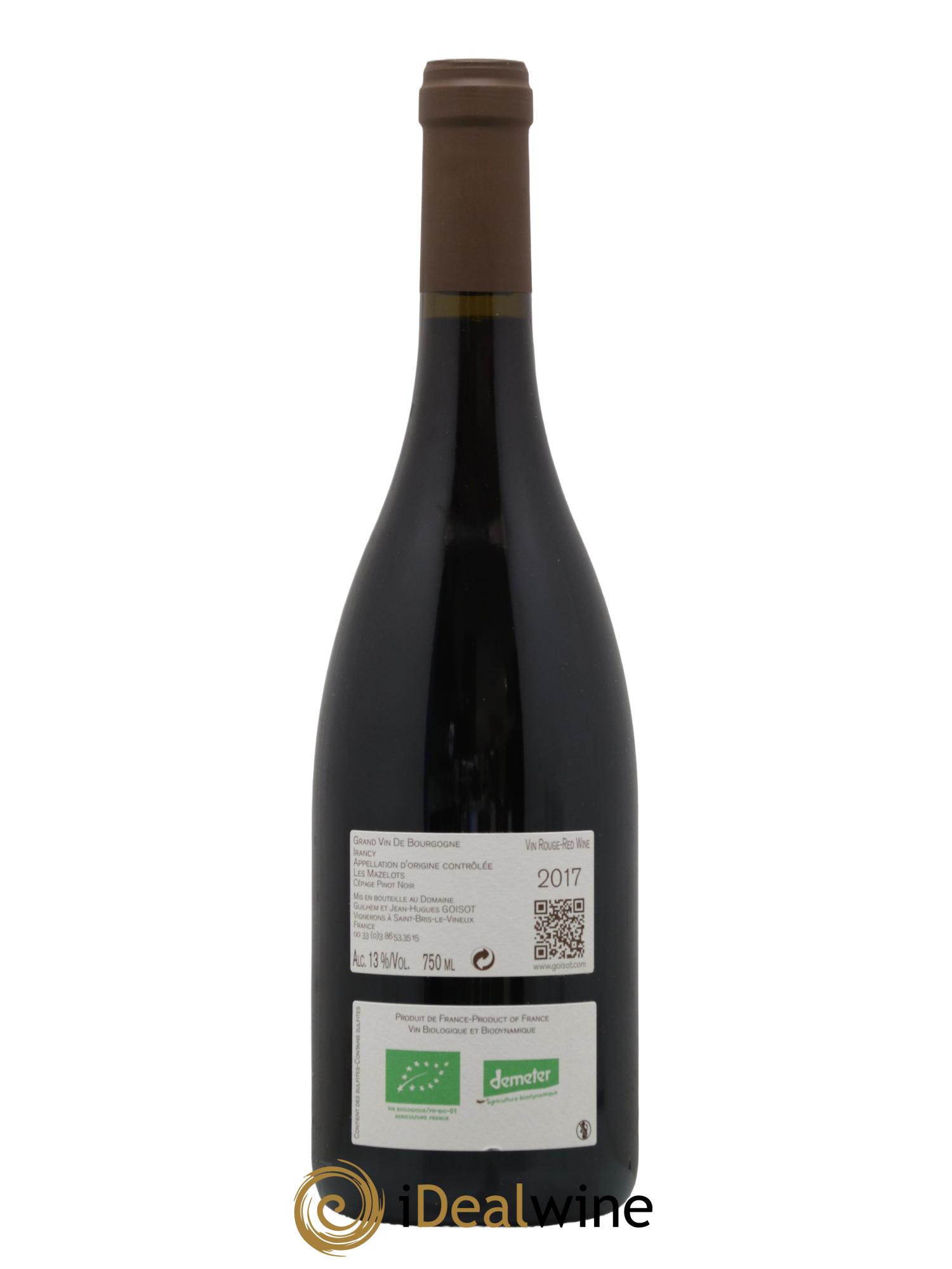 Irancy Les Mazelots Goisot 2017 - Lotto di 1 bottiglia - 1