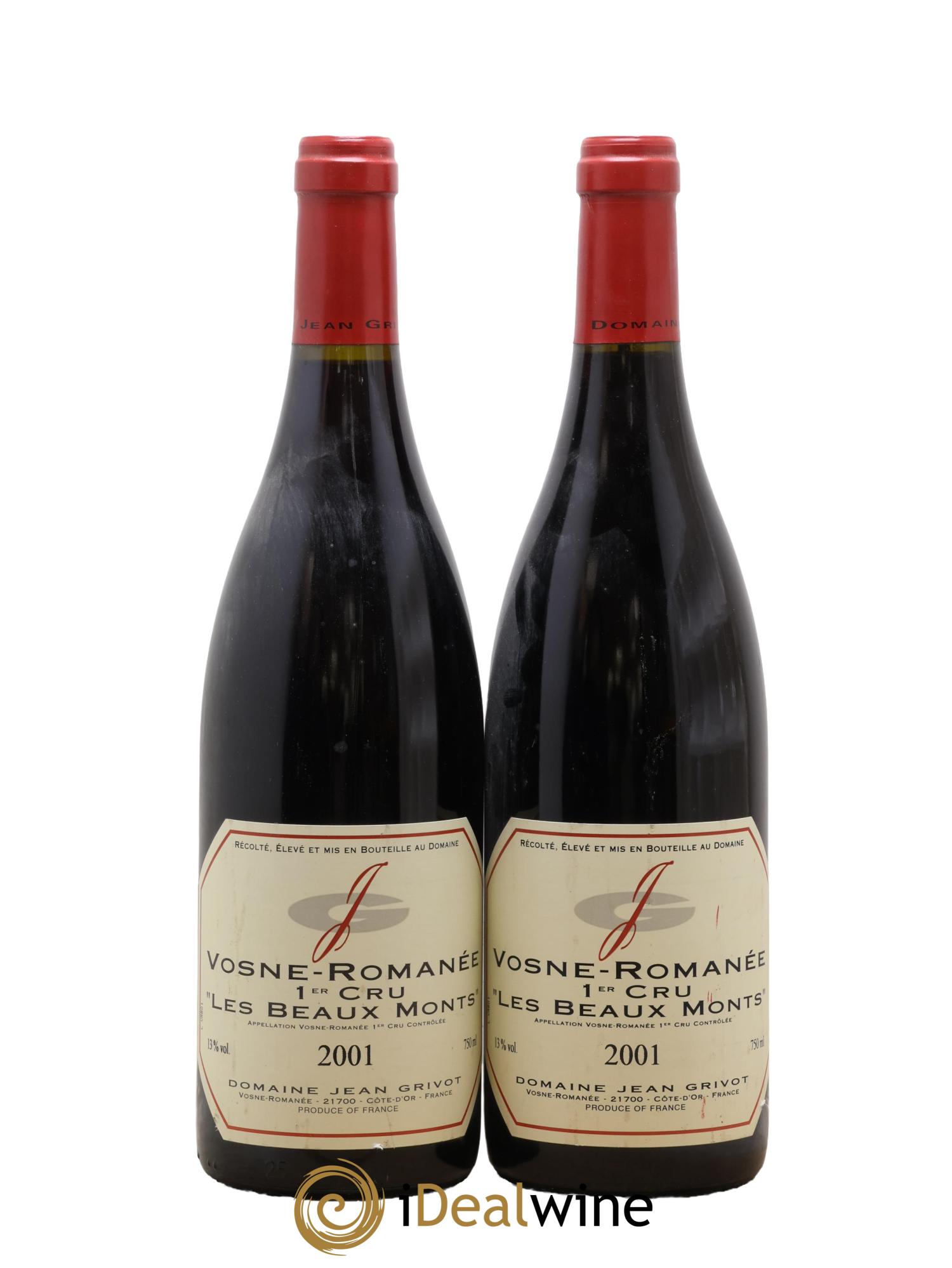Vosne-Romanée 1er Cru Les Beaux-Monts Jean Grivot 2001 - Lot de 2 bouteilles - 0