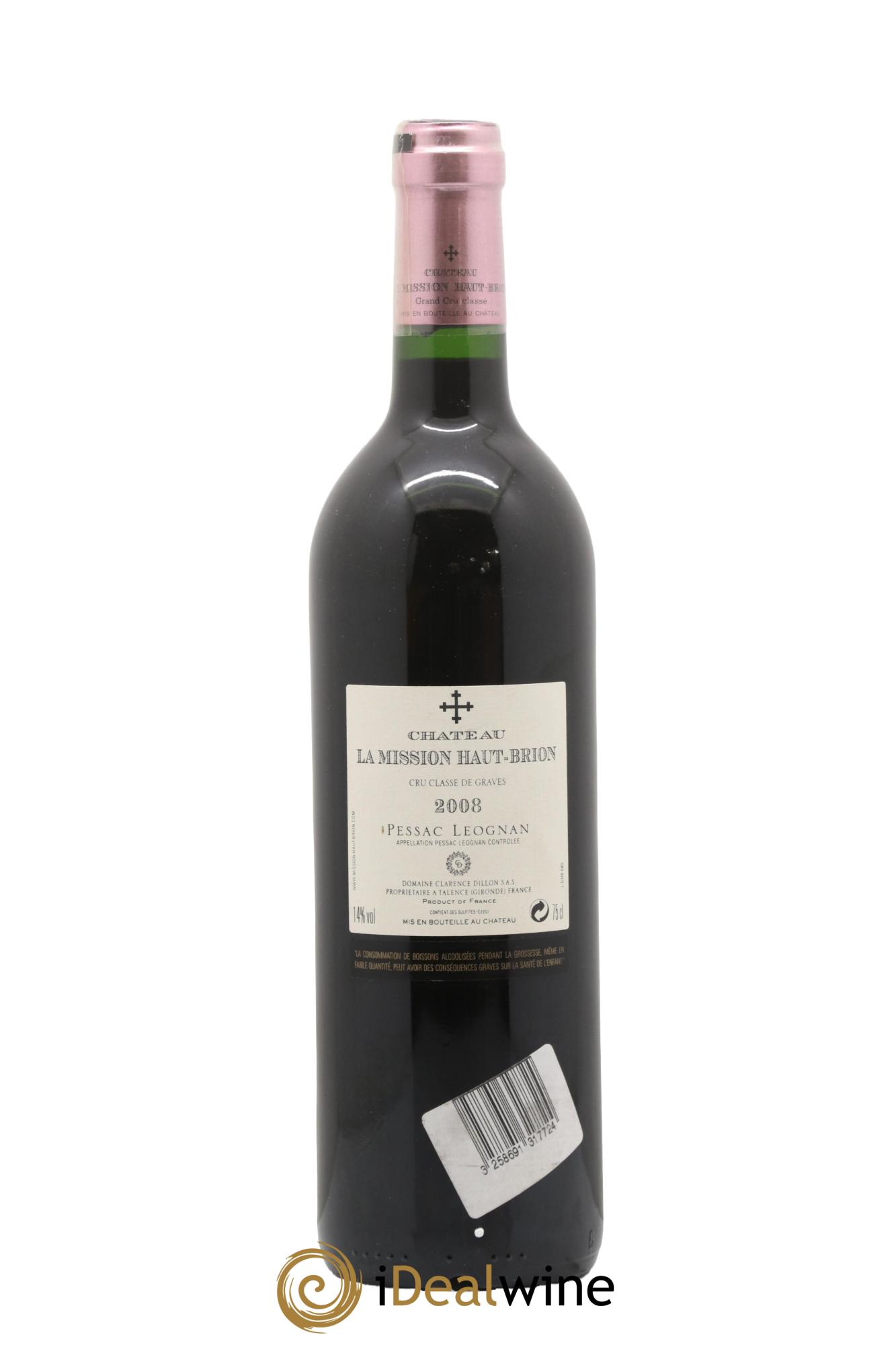 Château la Mission Haut-Brion Cru Classé de Graves 2008 - Lot de 1 bouteille - 1