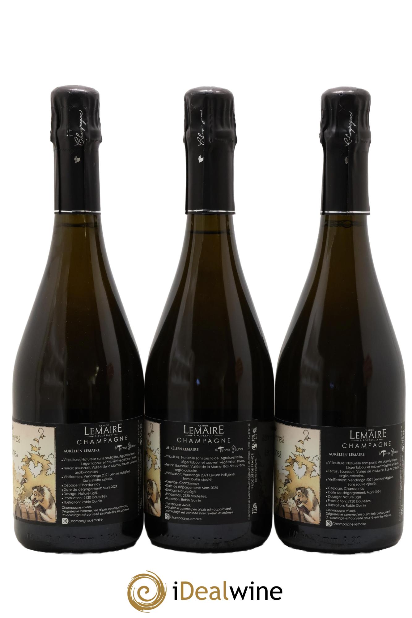 Les Terres Jaunes Aurélien Lemaire 2021 - Posten von 3 Flaschen - 1