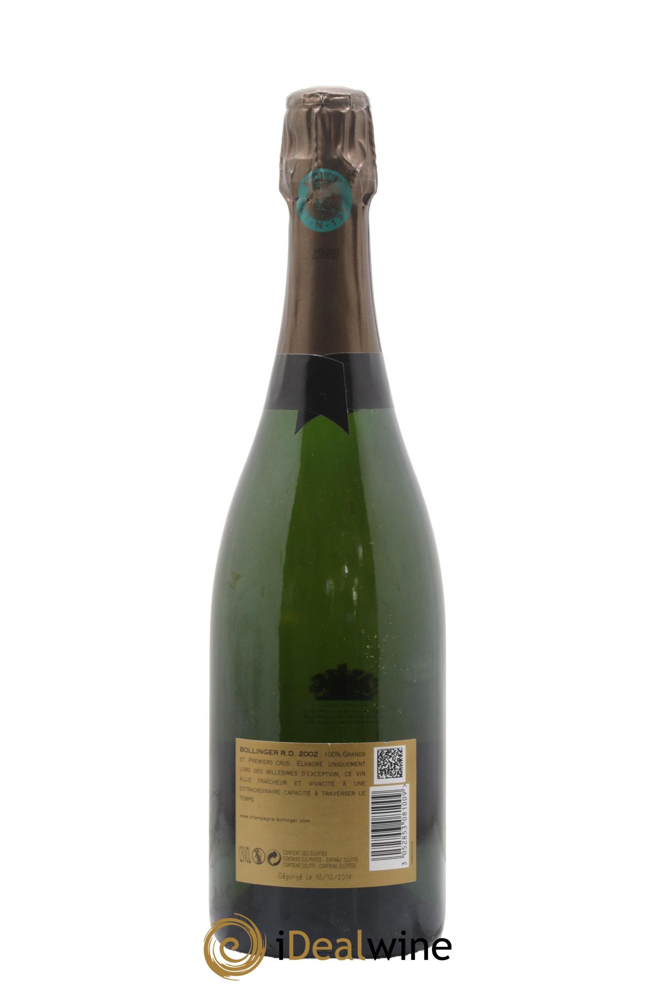 R.D. Extra-Brut Bollinger 2002 - Posten von 1 Flasche - 2