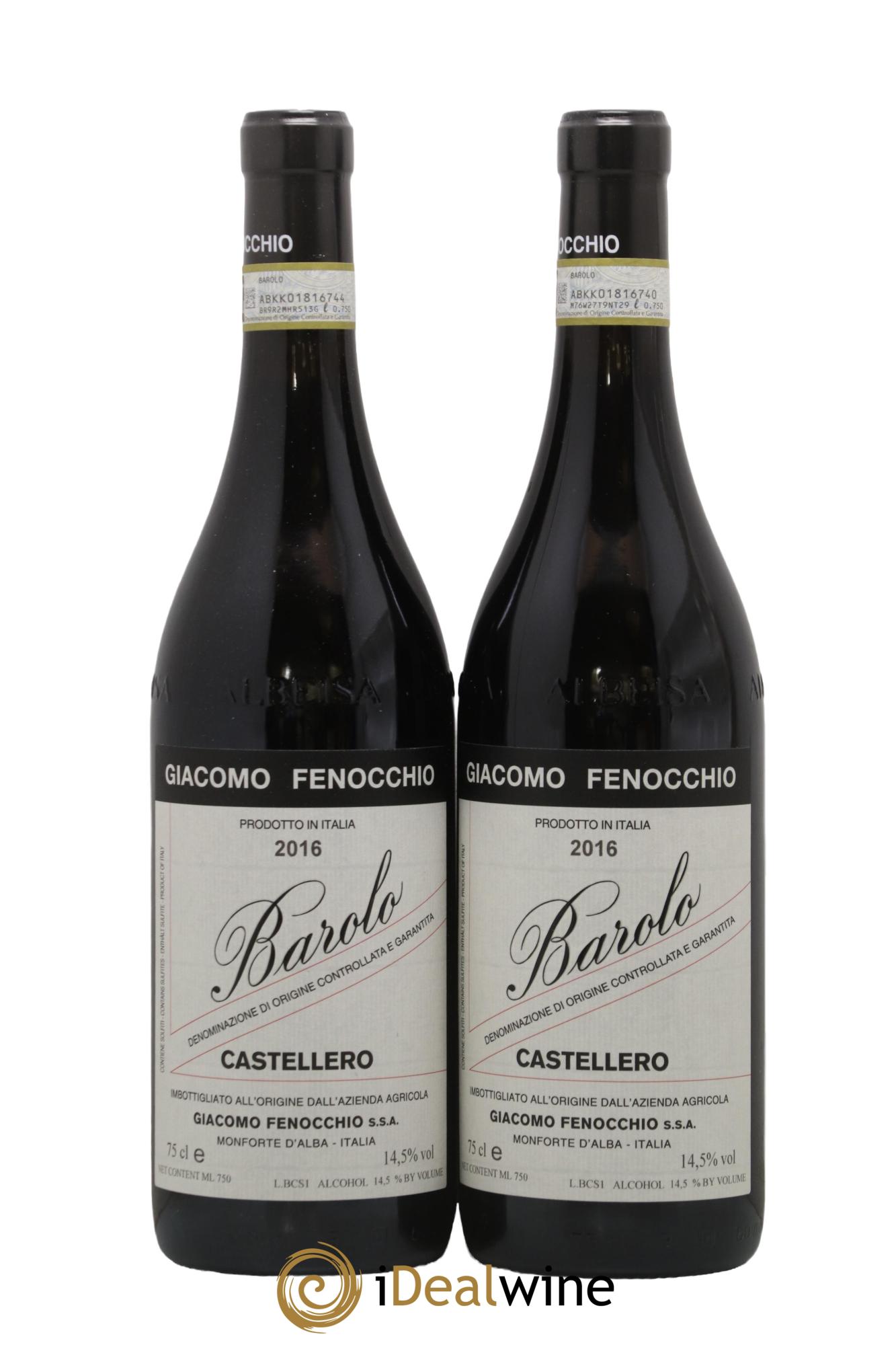 Barolo DOCG Castellero Giacomo Fenocchio 2016 - Lot de 2 bouteilles - 0