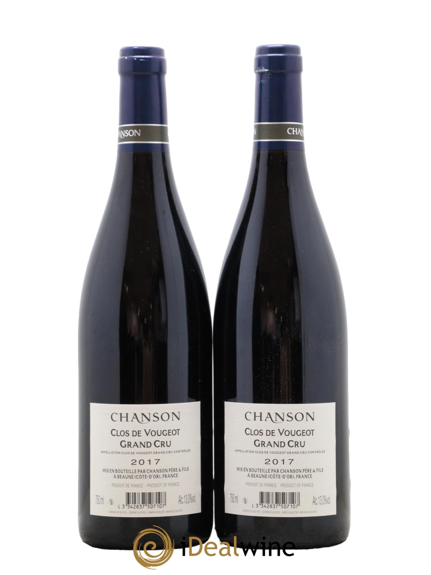 Clos de Vougeot Grand Cru Chanson 2017 - Posten von 2 Flaschen - 1