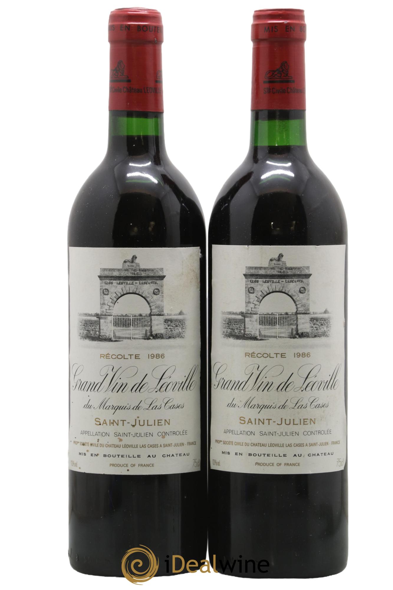 Château Léoville Las Cases 2ème Grand Cru Classé 1986 - Lot of 2 bottles - 0