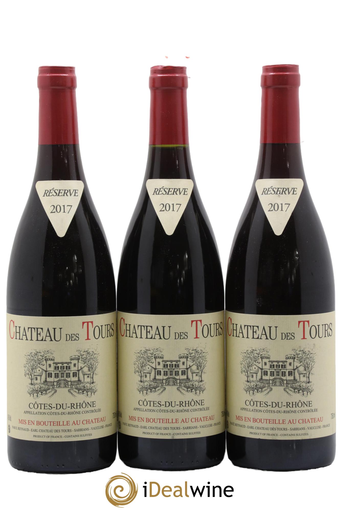 Côtes-du-Rhône Château des Tours Emmanuel Reynaud 2017 - Lot de 3 bouteilles - 0