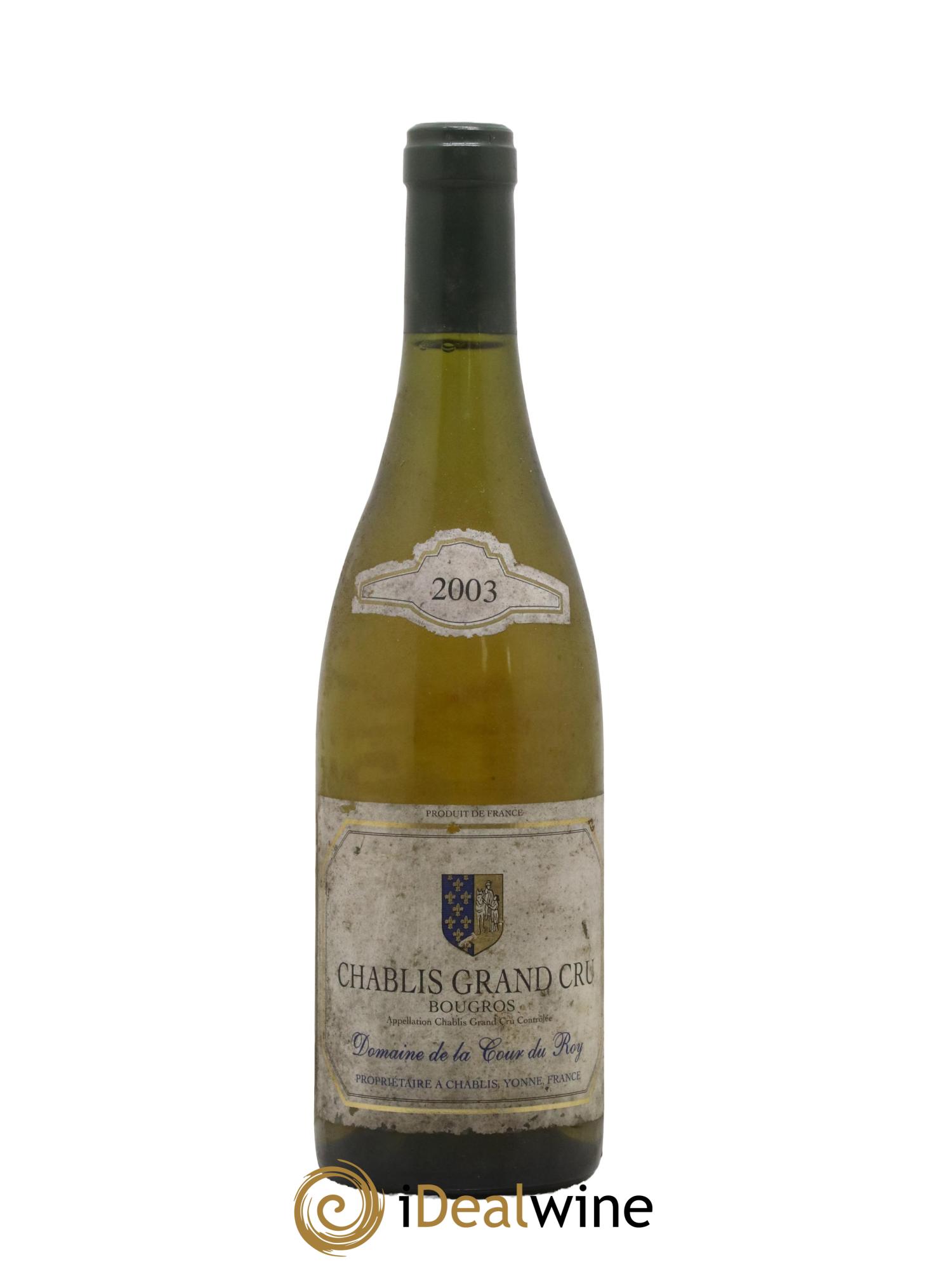 Chablis Grand Cru Bougros Domaine de la Cour du Roy 2003 - Lot de 1 bouteille - 0