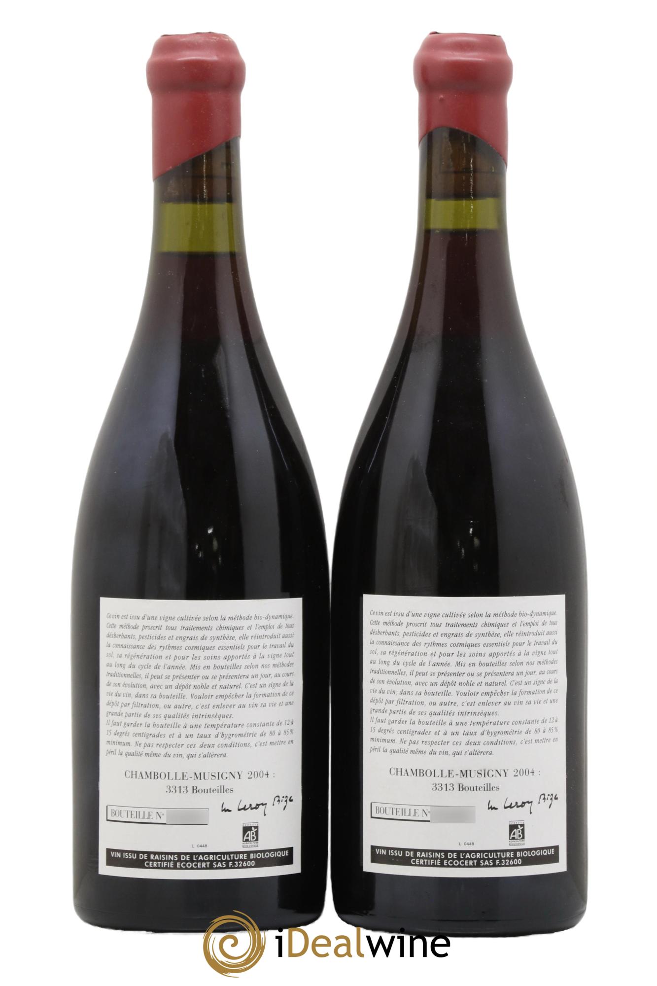 Chambolle-Musigny Domaine Leroy 2004 - Posten von 2 Flaschen - 1