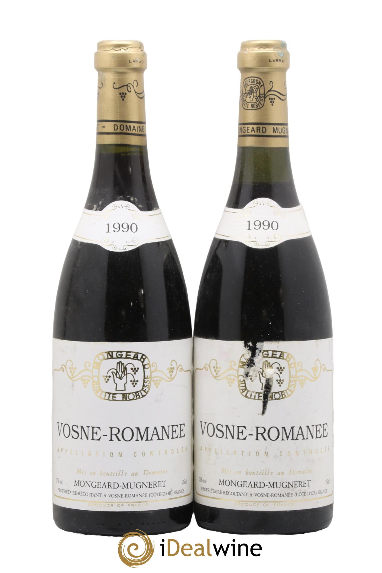 Vosne-Romanée Mongeard-Mugneret (Domaine) 1990 - Lot of 2 bottles - 0