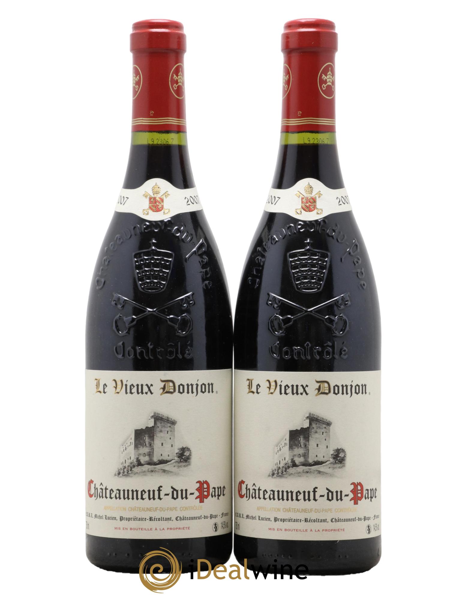 Châteauneuf-du-Pape Le Vieux Donjon Michel Lucien 2007 - Lot de 2 bouteilles - 0