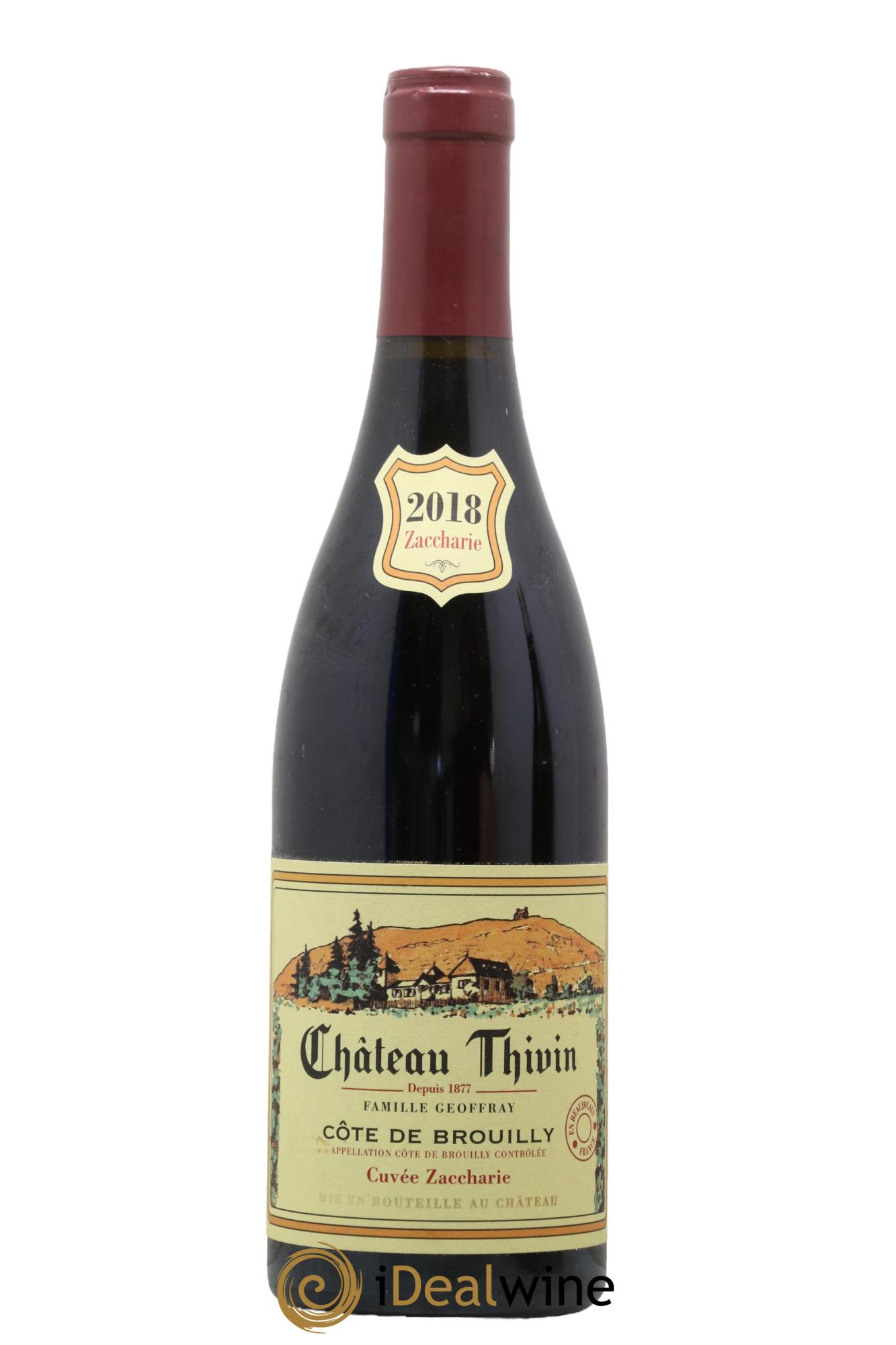 Côte de Brouilly Cuvée Zaccharie Château Thivin 2018 - Lot de 1 bouteille - 0