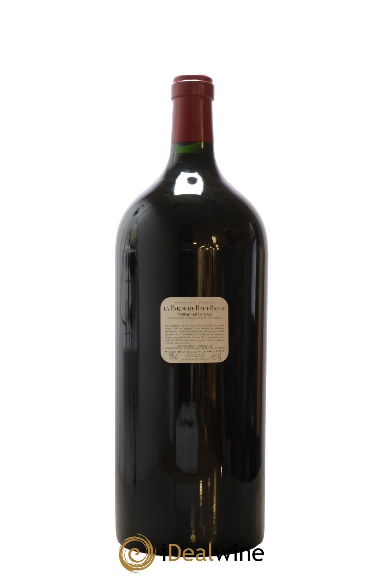 Haut Bailly II (Anciennement La Parde de Haut-Bailly) Second Vin 2003 - Lot de 1 impériale - 2