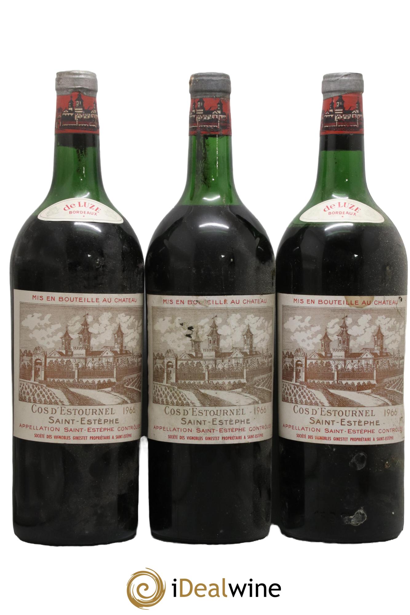 Cos d'Estournel 2ème Grand Cru Classé 1966 - Lot of 3 magnums - 0
