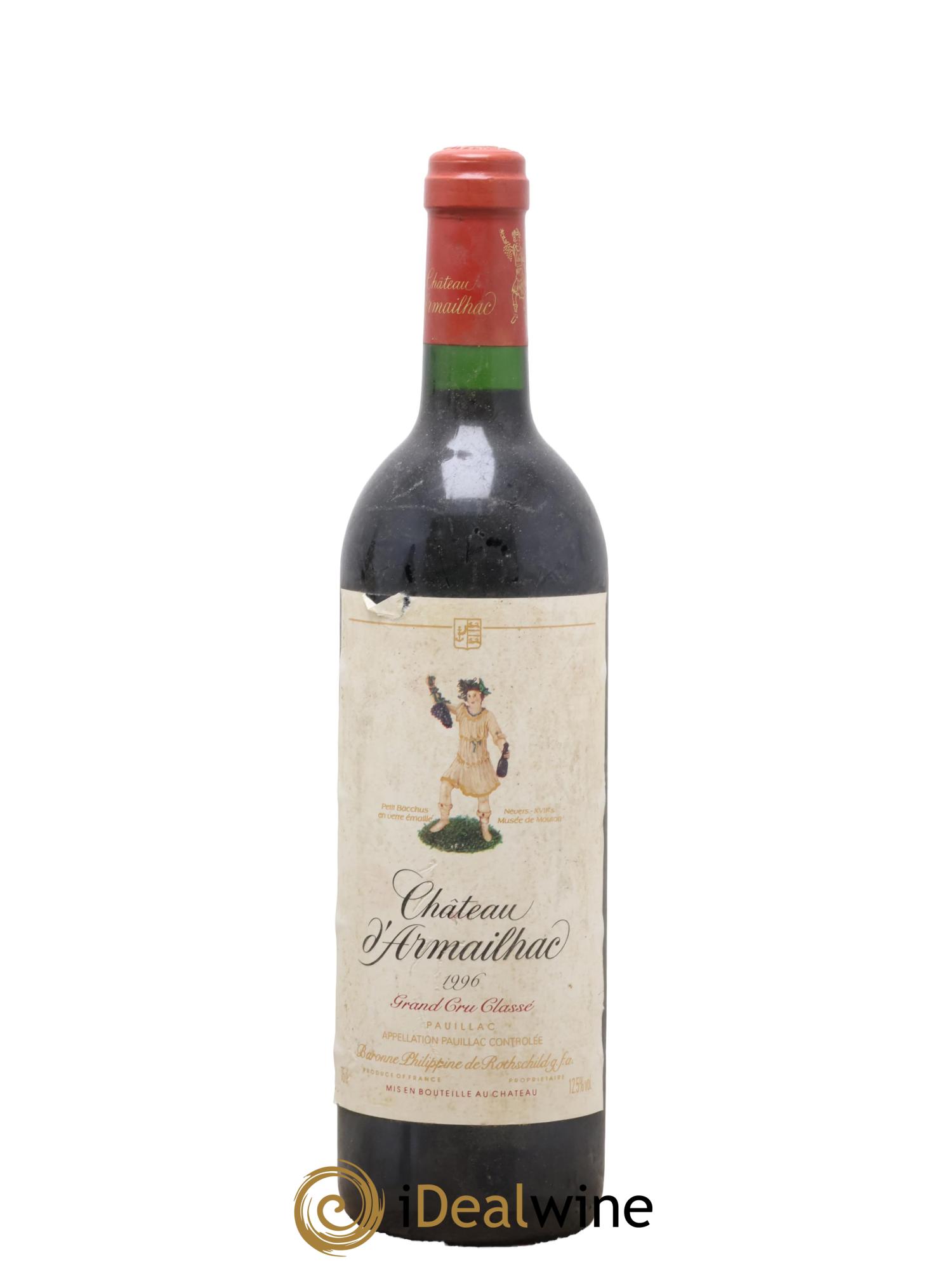 Château d' Armailhac - Mouton Baron(ne) Philippe 5ème Grand Cru Classé 1996 - Lot de 1 bouteille - 0