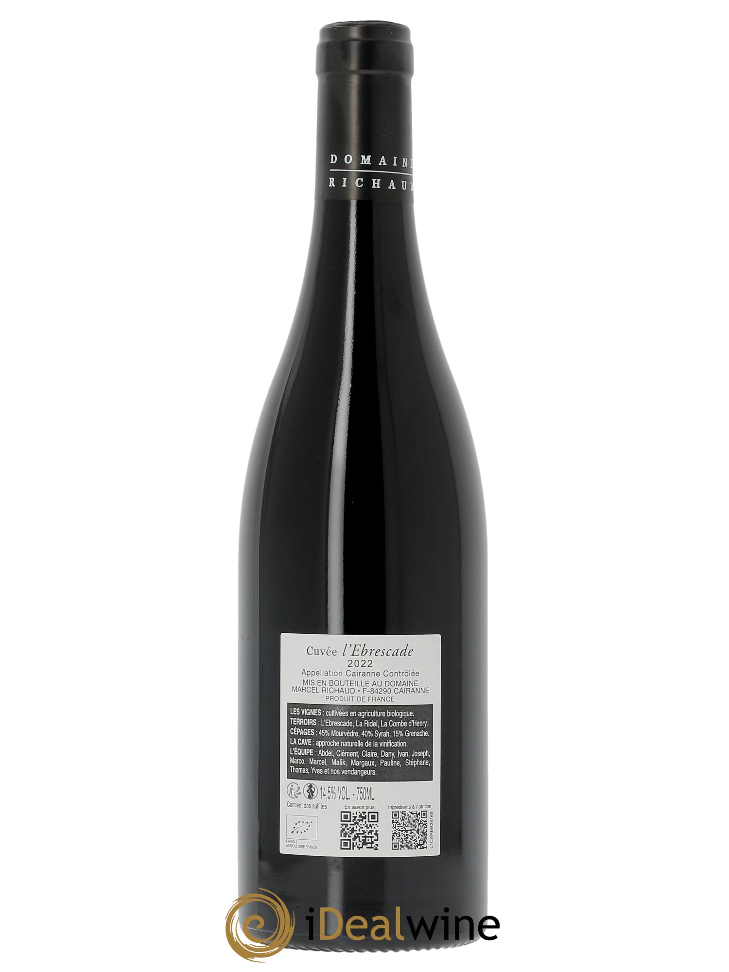 Cairanne Ebrescade Marcel Richaud 2022 - Lot de 1 bouteille - 1