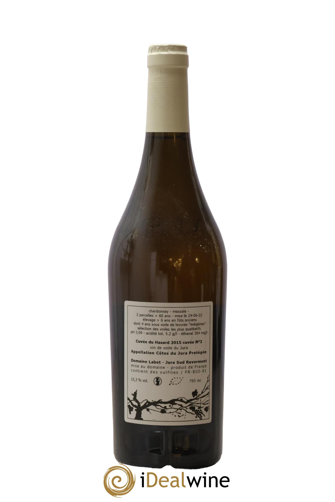 Côtes du Jura Vin de voile Chardonnay du Hasard Romain - Julien  - Charline Labet 2015 - Lotto di 1 bottiglia - 1