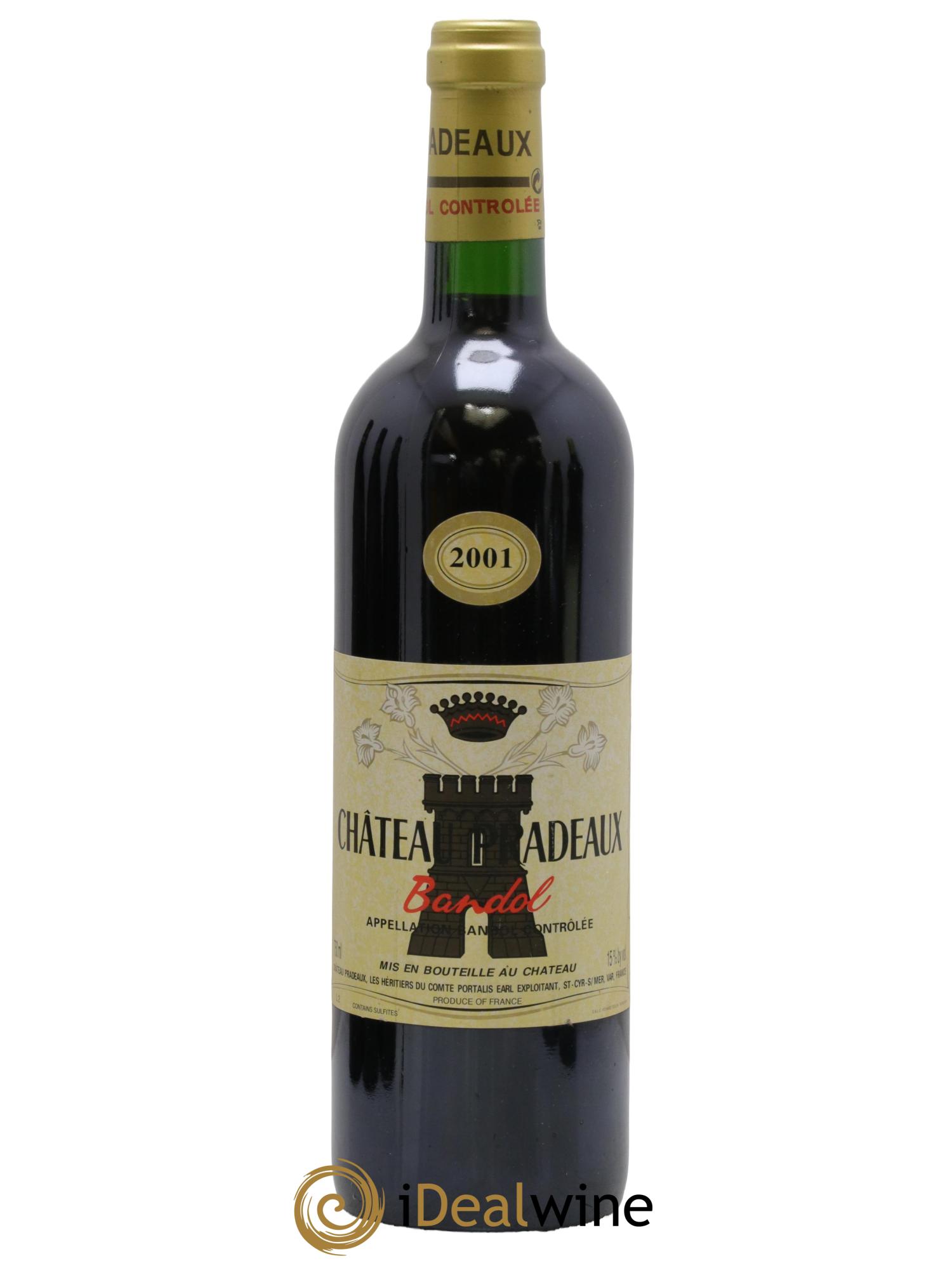Bandol Château Pradeaux Famille Portalis 2001 - Lot de 1 bouteille - 0