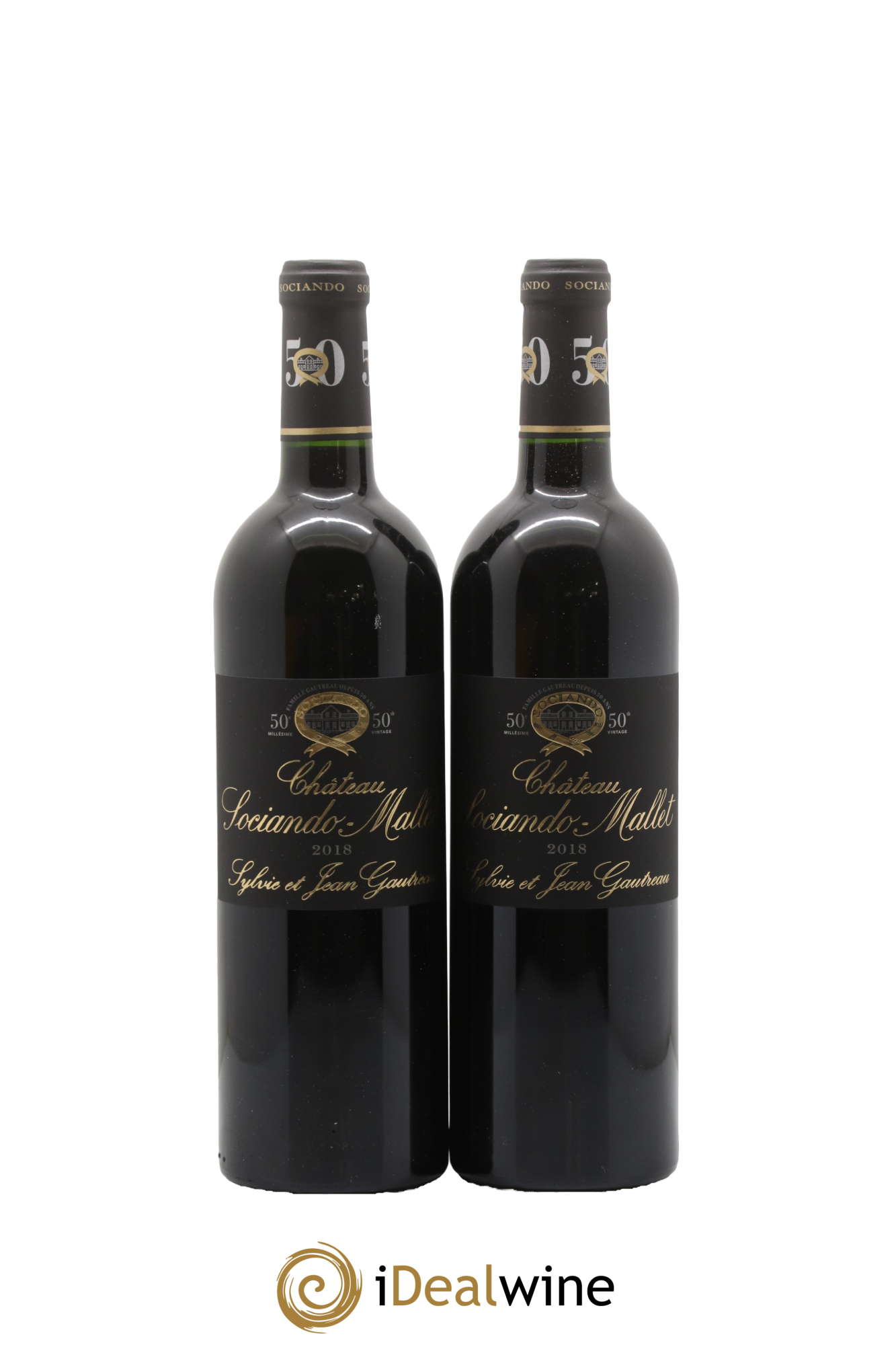 Château Sociando Mallet 2018 - Lot de 2 bouteilles - 0