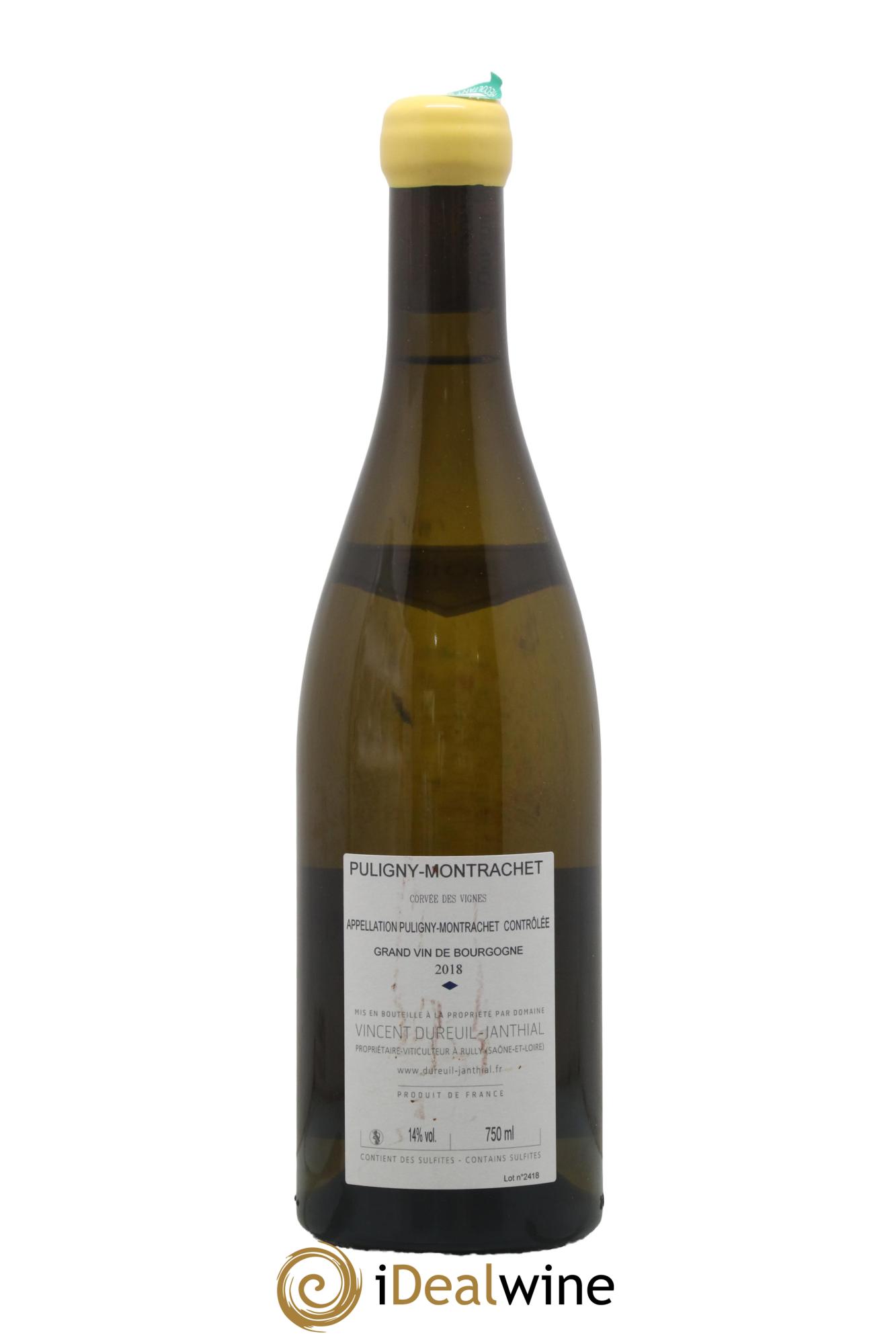 Puligny-Montrachet Corvées des Vignes Vincent Dureuil-Janthial 2018 - Lot de 1 bouteille - 1