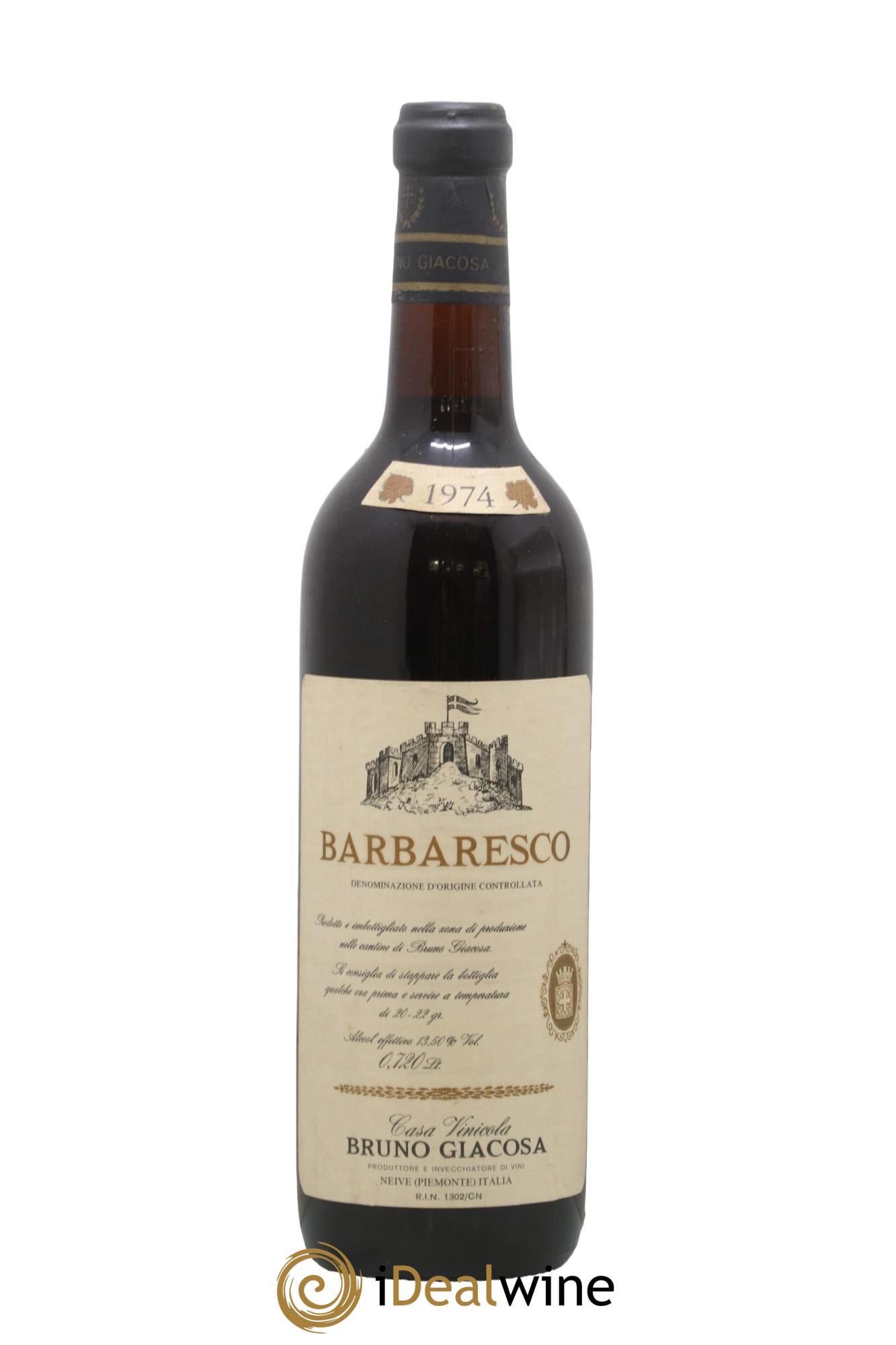 Barbaresco DOCG Falletto - Bruno Giacosa 1974 - Lot de 1 bouteille - 0