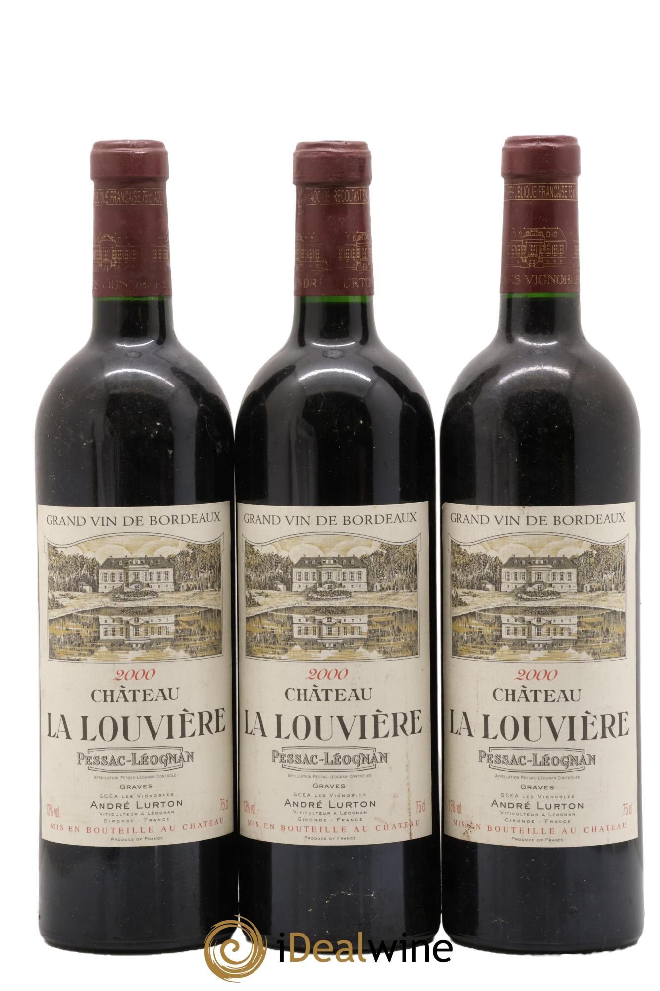 Château la Louvière 2000 - Lot de 3 bouteilles - 0