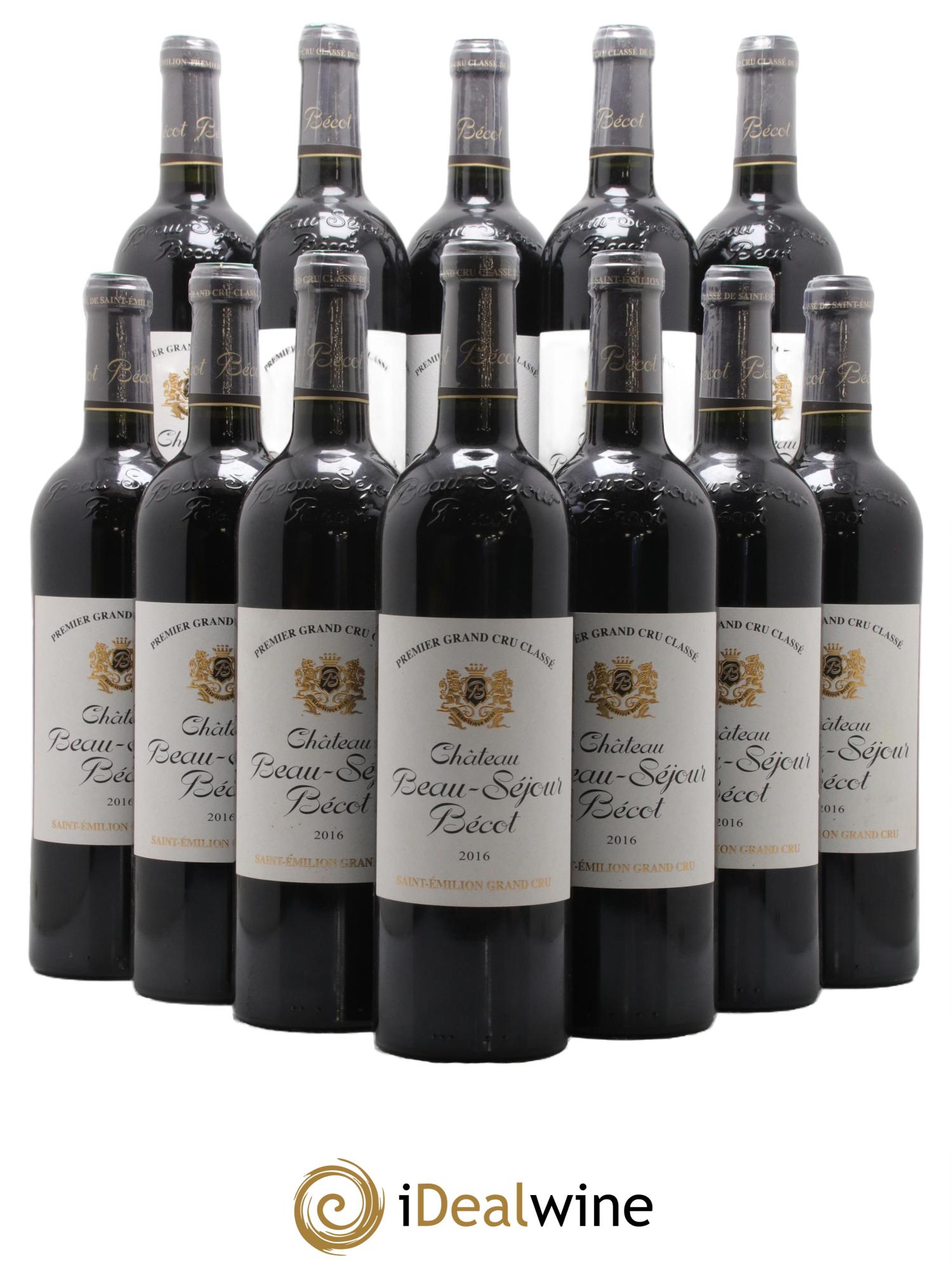 Château Beau-Séjour Bécot 1er Grand Cru Classé B 2016 - Lot de 12 bouteilles - 0