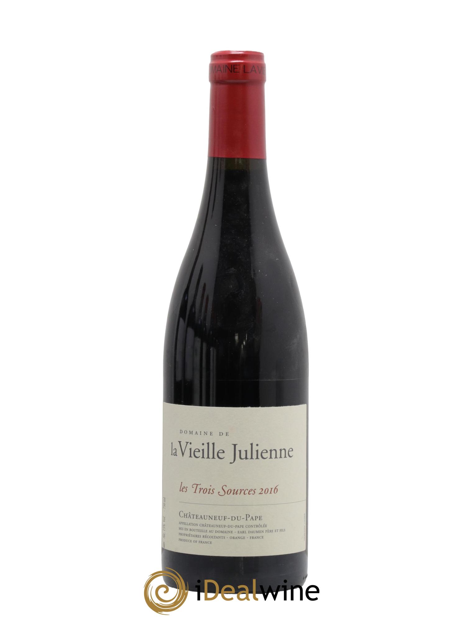 Châteauneuf-du-Pape Vieille Julienne (Domaine de la) Les Trois Sources Jean-Paul Daumen 2016 - Lot of 1 bottle - 0