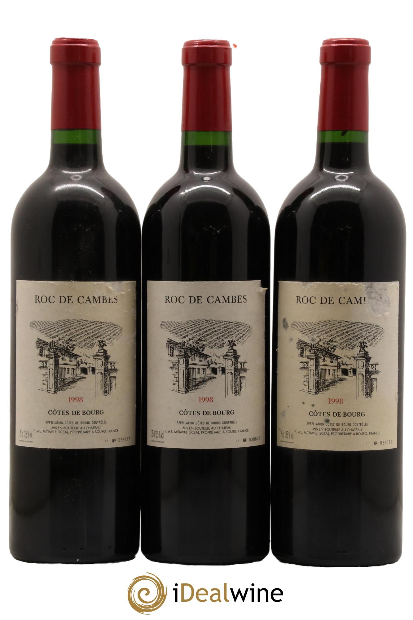 Roc de Cambes 1998 - Lot of 3 bottles - 0