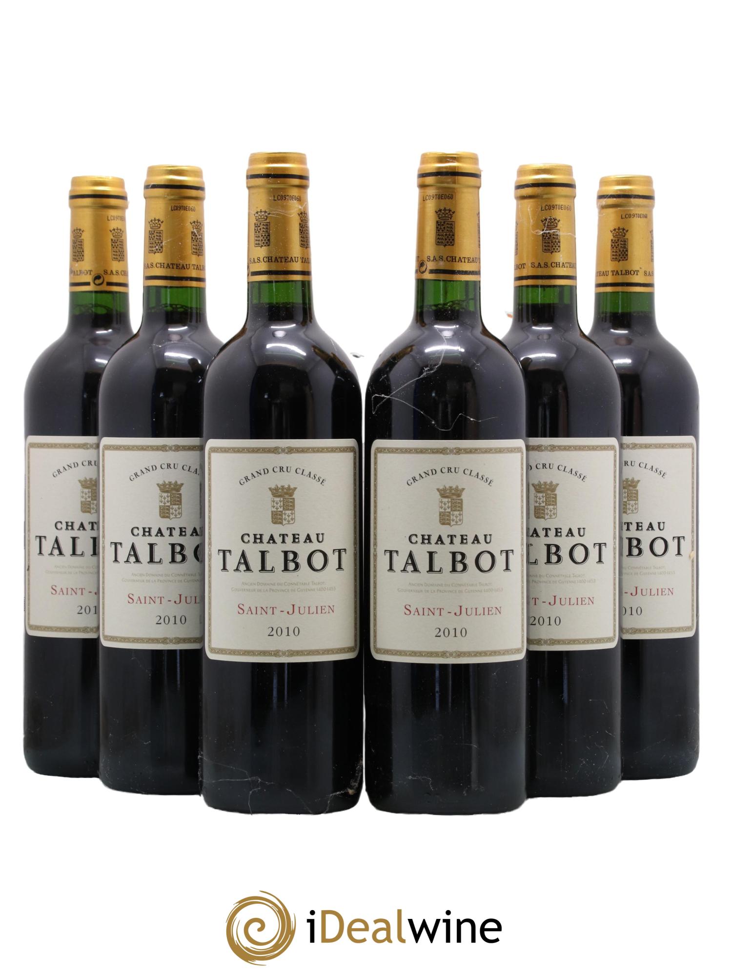 Château Talbot 4ème Grand Cru Classé 2010 - Lot de 6 bouteilles - 0