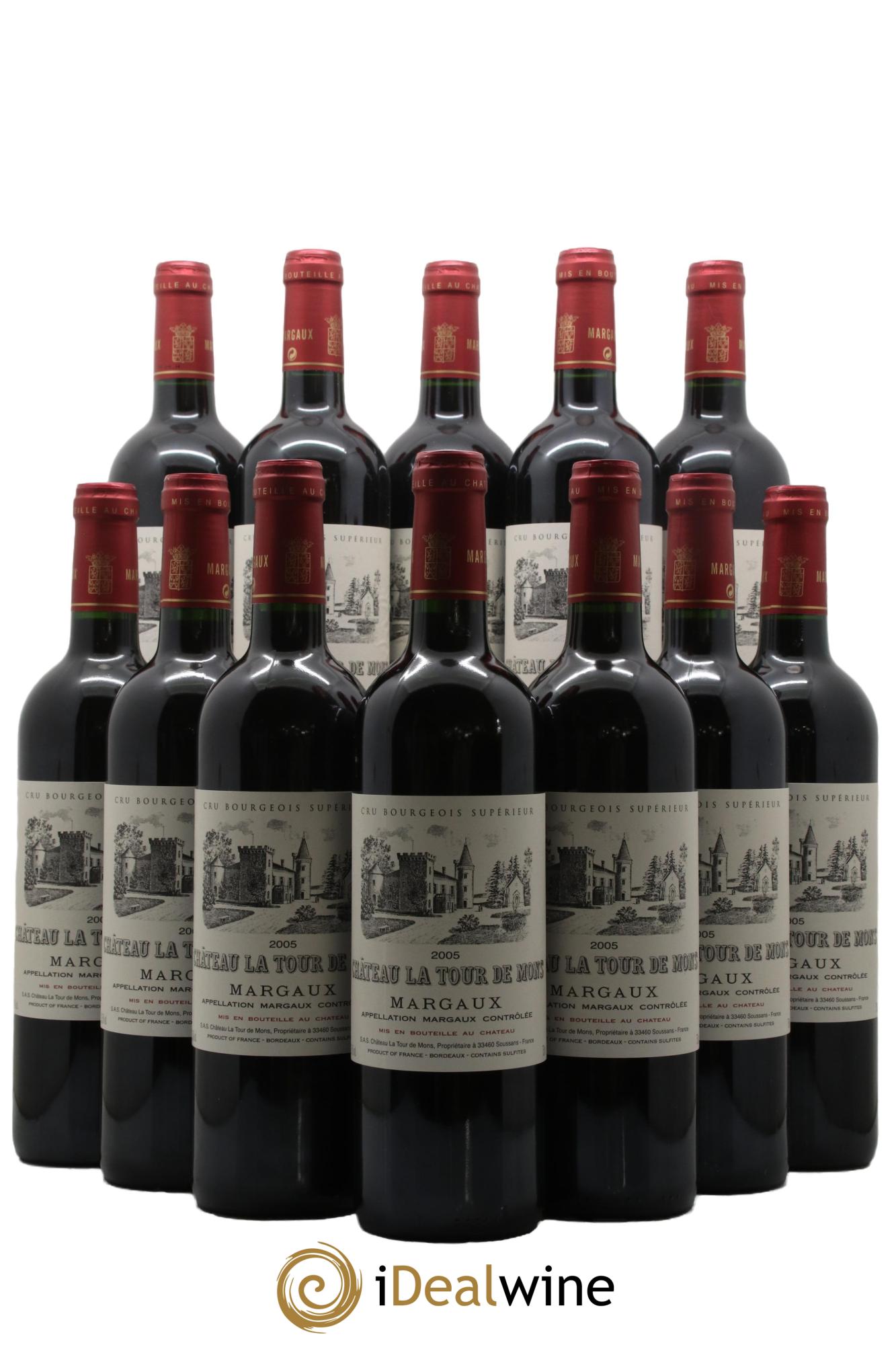 Château la Tour de Mons Cru Bourgeois 2005 - Lotto di 12 bottiglie - 0