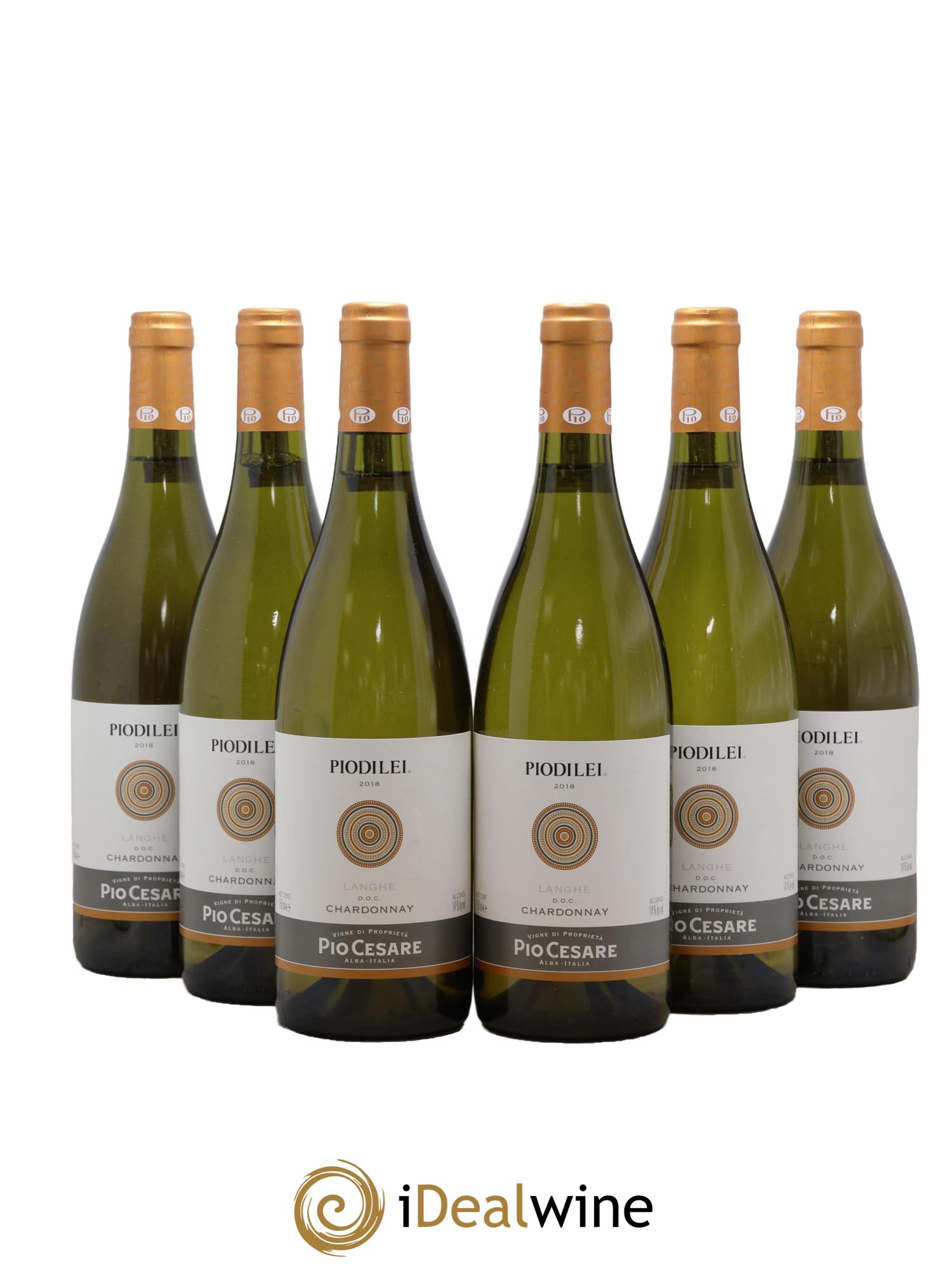 Langhe Bianco Chardonnay Piodilei Pio Cesare 2018 - Lotto di 6 bottiglie - 0