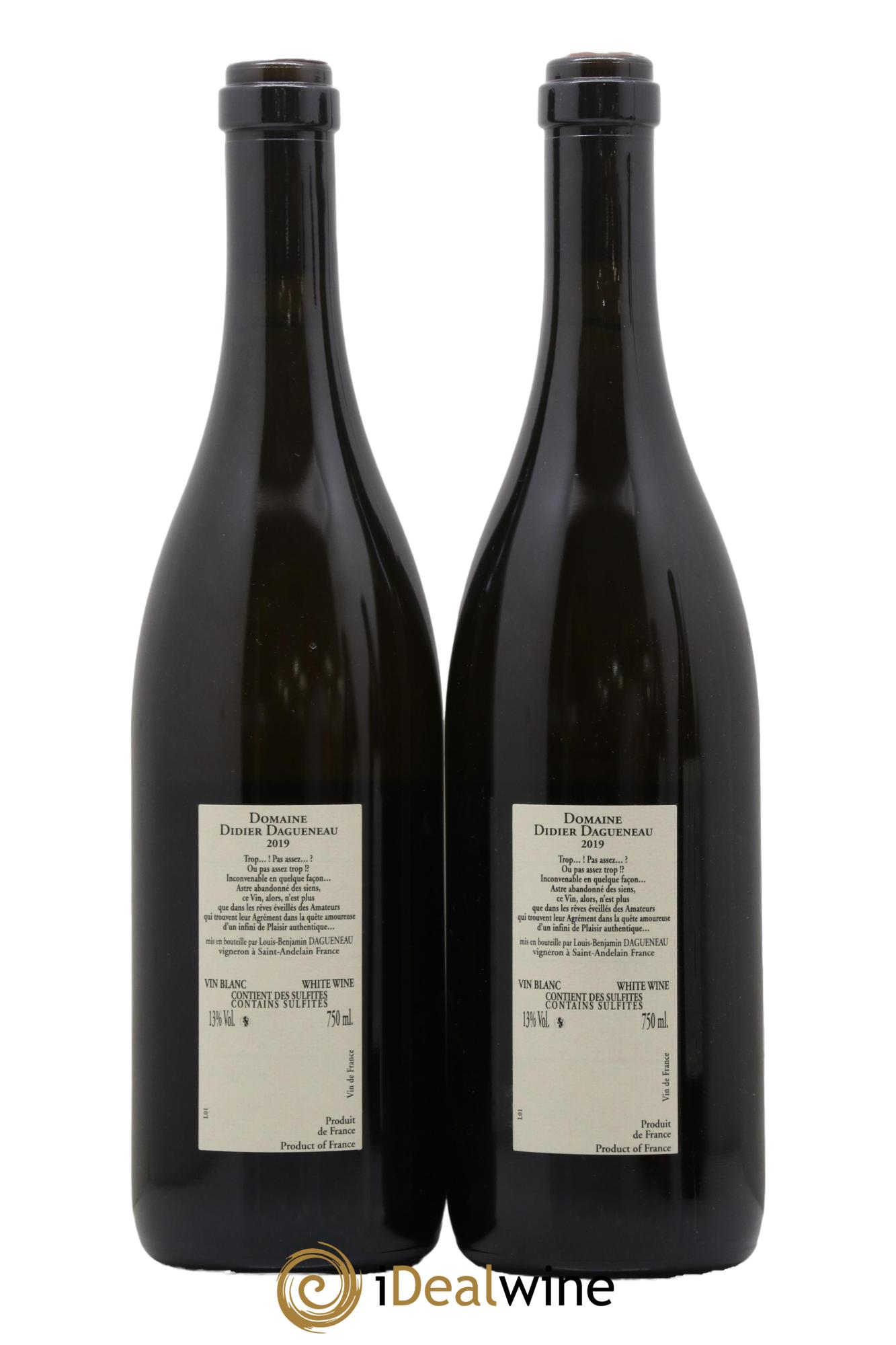 Vin de France Blanc Etc Dagueneau (Domaine Didier - Louis-Benjamin) 2019 - Lot de 2 bouteilles - 1