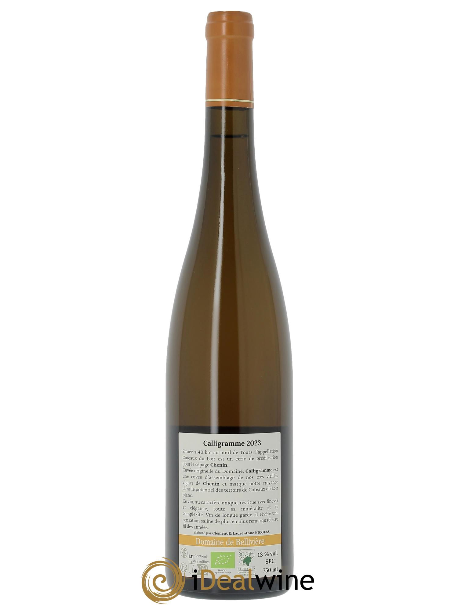 Jasnières Calligramme Domaine de Bellivière  2023 - Lotto di 1 bottiglia - 1