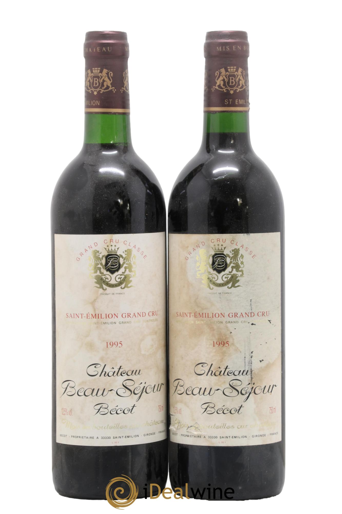 Château Beau-Séjour Bécot 1er Grand Cru Classé B 1995 - Posten von 2 Flaschen - 0