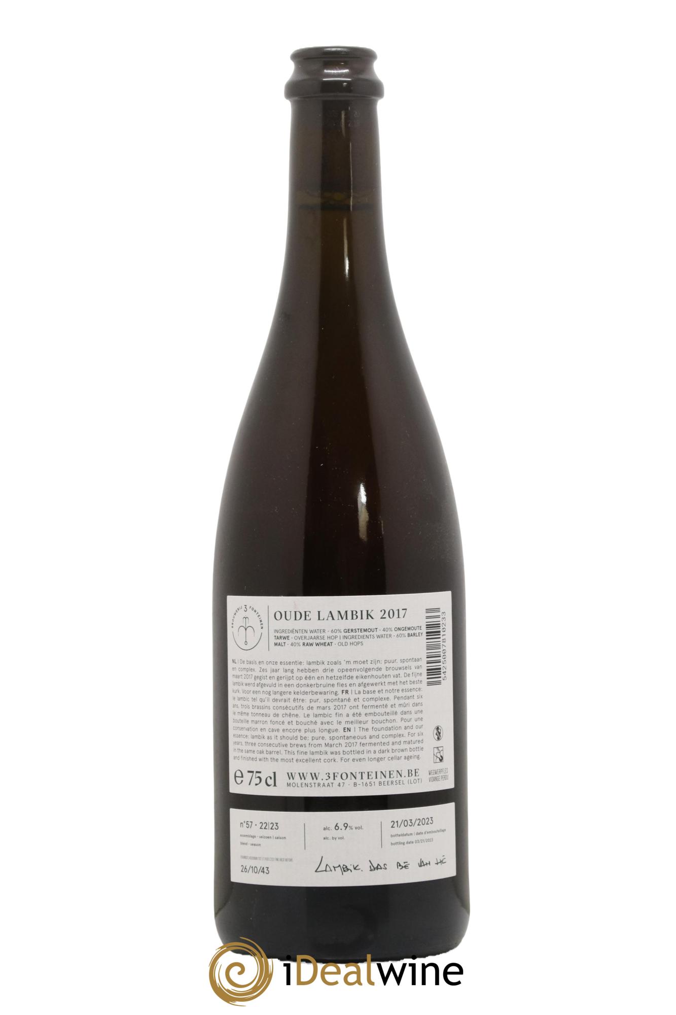 Bière Gueuze 3 Fonteinen Oude Lambik 2017 - Lot de 1 bouteille - 1