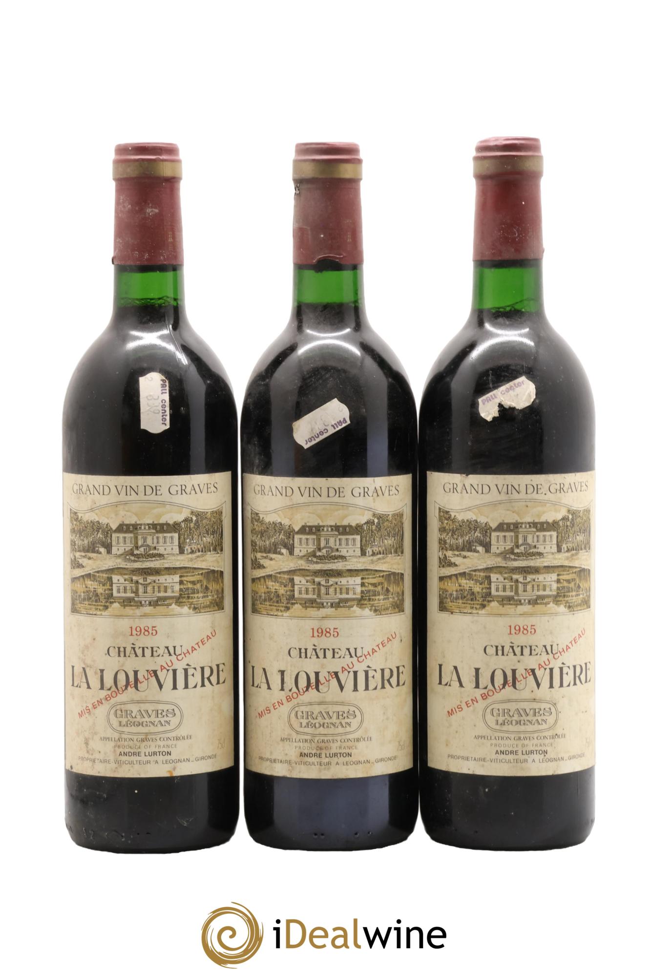 Château la Louvière 1985 - Lot de 3 bouteilles - 0