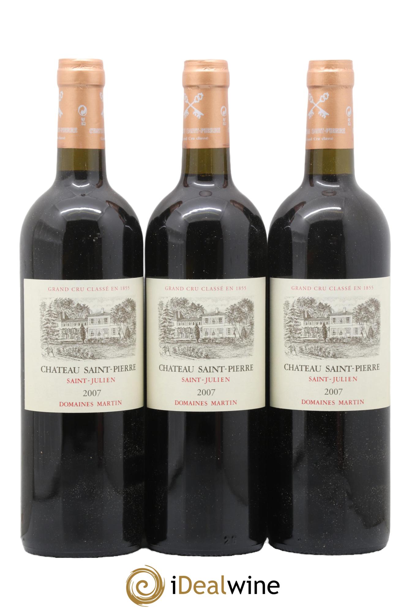 Château Saint-Pierre 4ème Grand Cru Classé 2007 - Lot of 3 bottles - 0