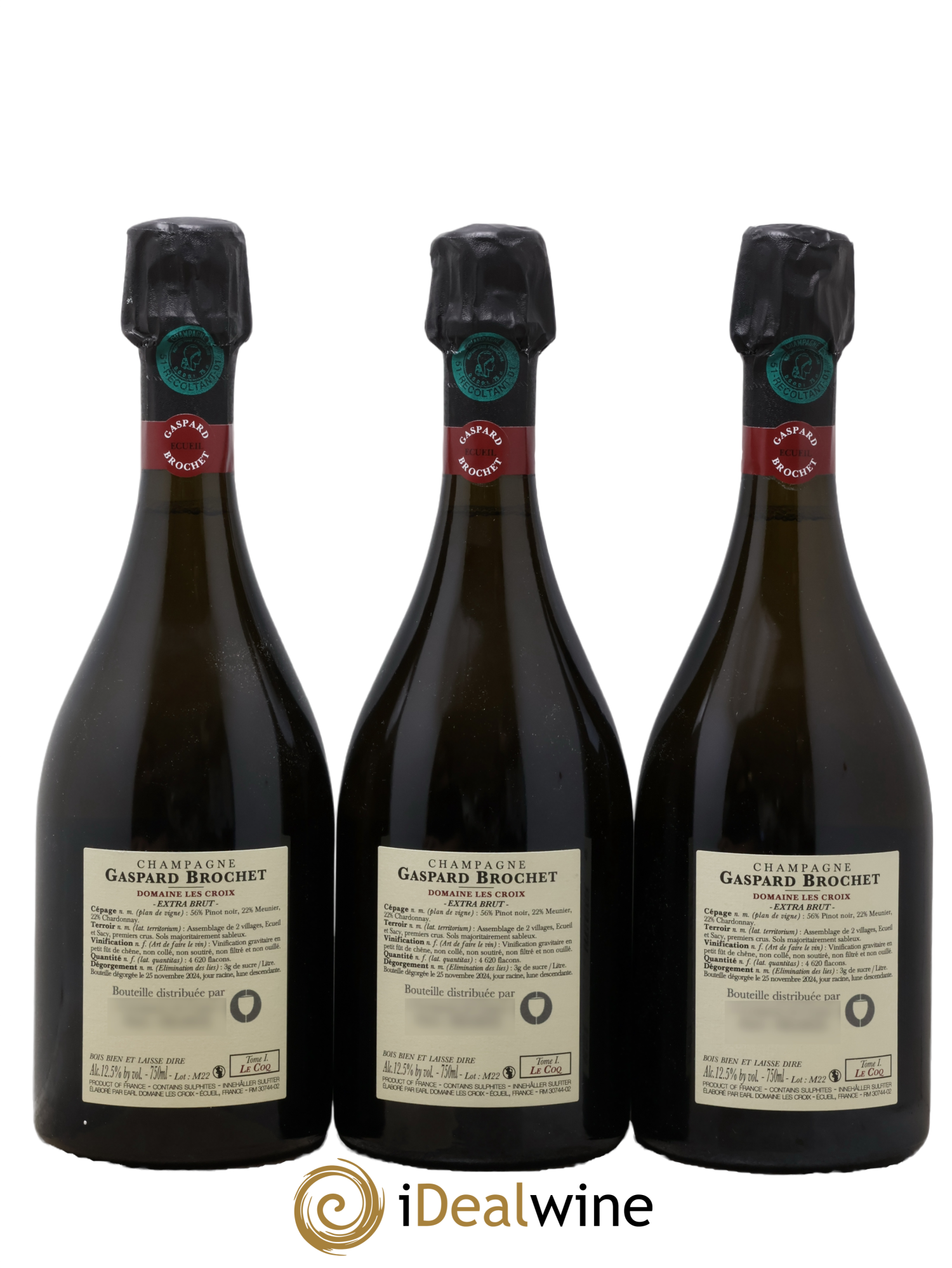 Champagne Le Coq Tome I Mason Gaspard Brochet - Lot de 3 bouteilles - 1