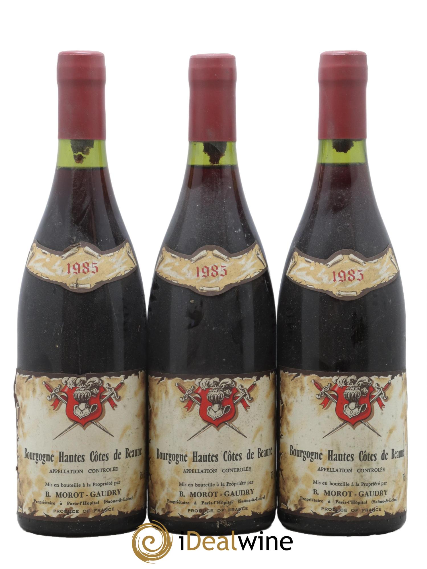 Hautes-Côtes de Beaune Domaine Morot Gaudry 1985 - Lot de 3 bouteilles - 0