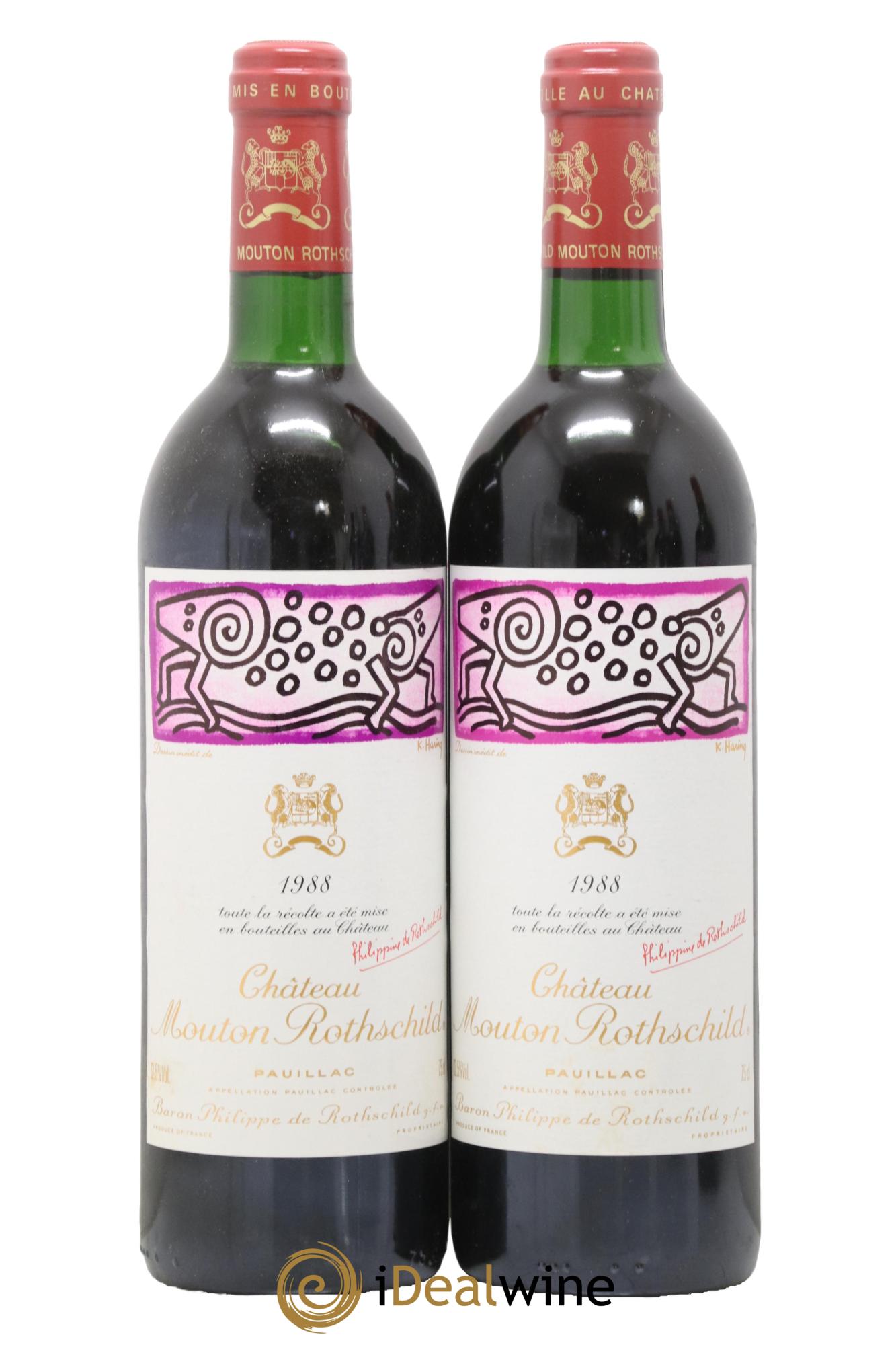 Château Mouton Rothschild 1er Grand Cru Classé 1988 - Lot de 2 bouteilles - 0