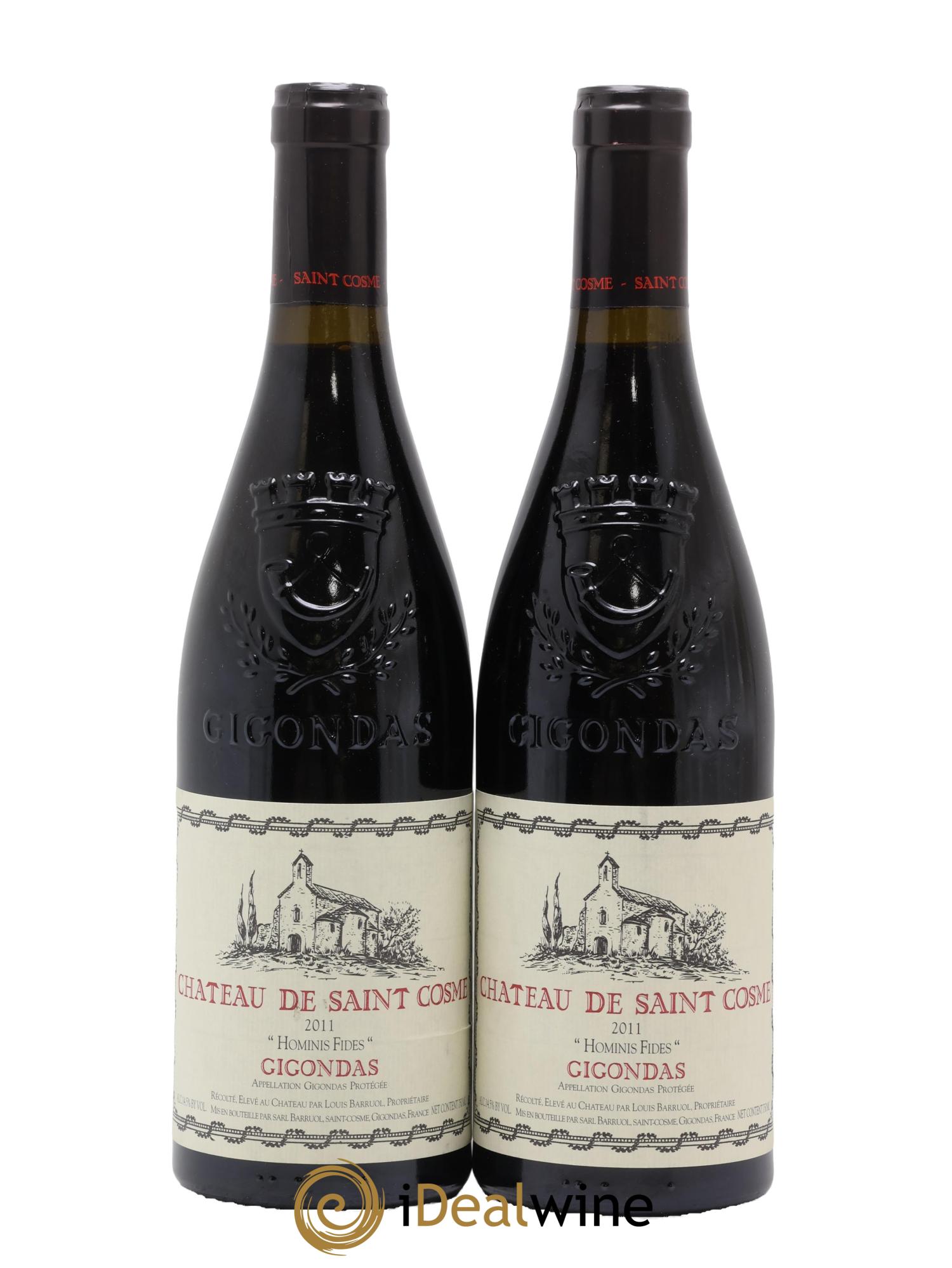Gigondas Hominis Fides Saint Cosme 2011 - Lot of 2 bottles - 0