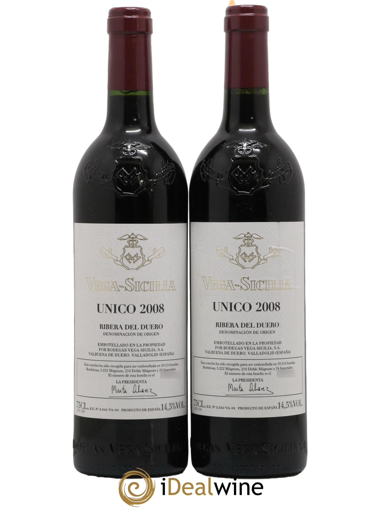 Ribera Del Duero DO Vega Sicilia Unico Famille Alvarez 2008 - Lot of 2 bottles - 0